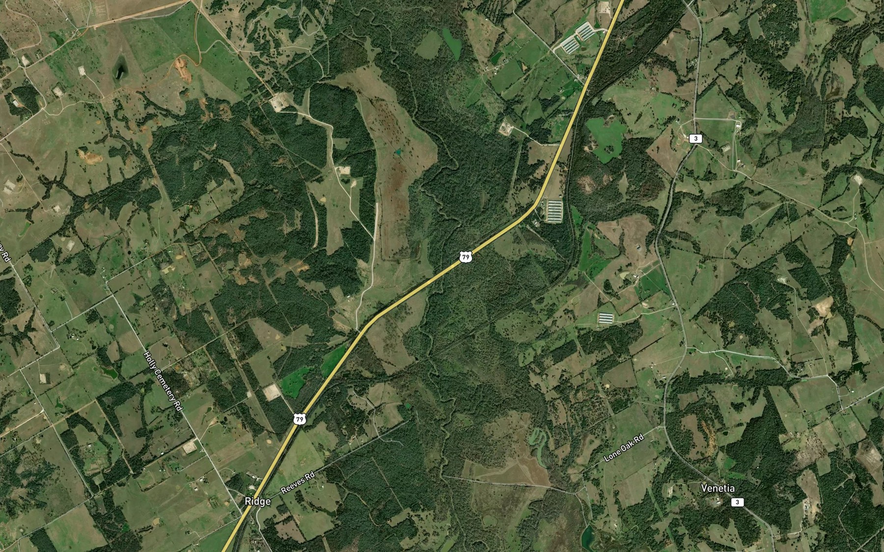 Satellite map of the Red Oak Creek