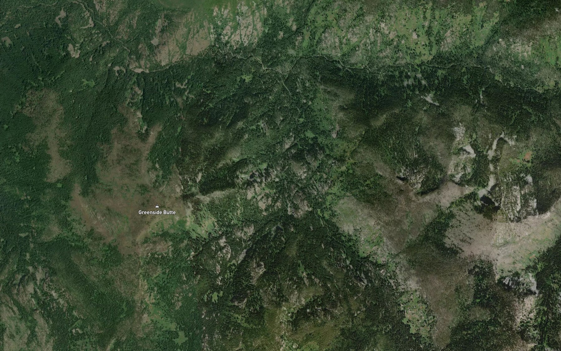 Satellite map of the Cliff Creek