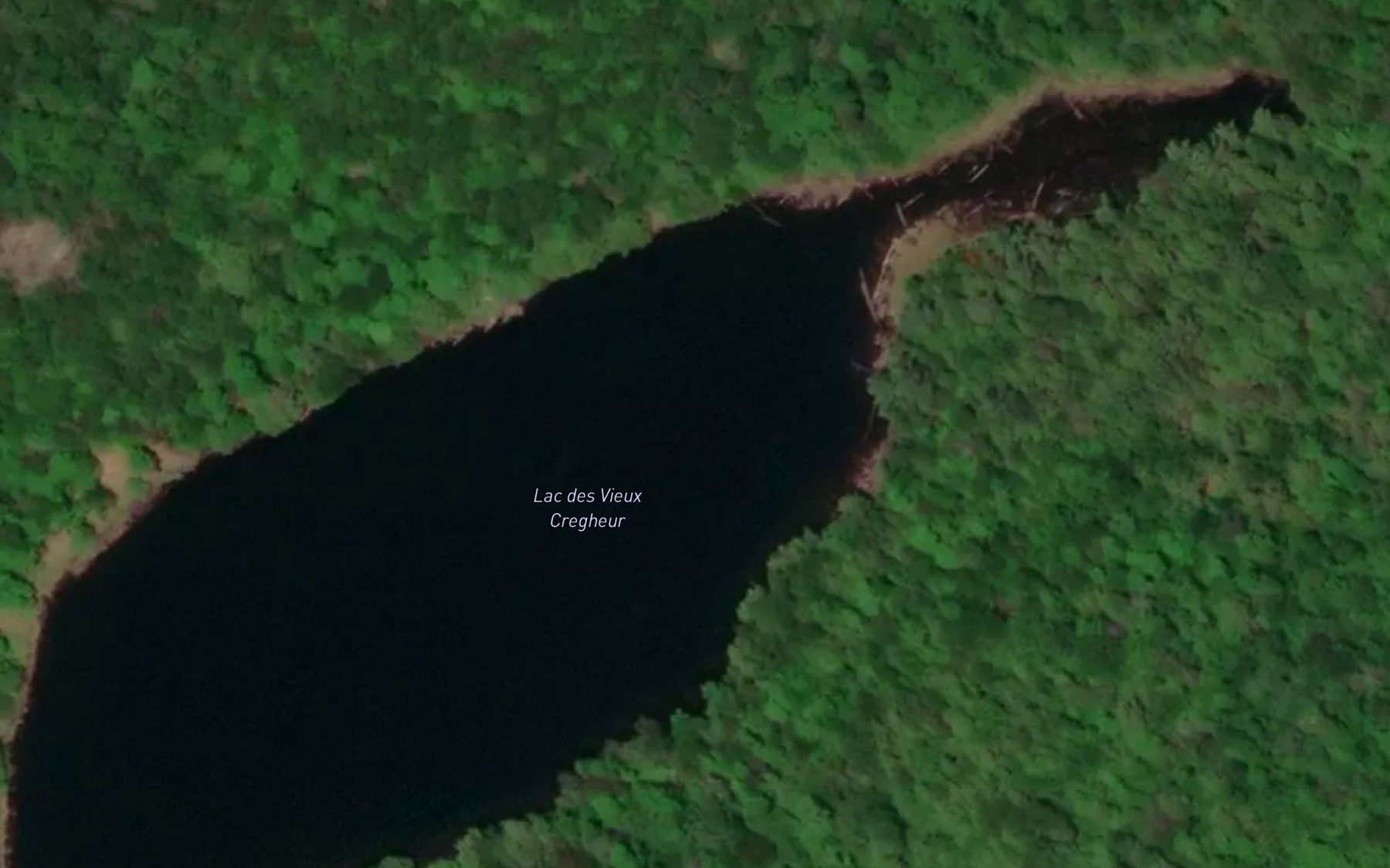 Satellite map of the Lac des Vieux Cregheur