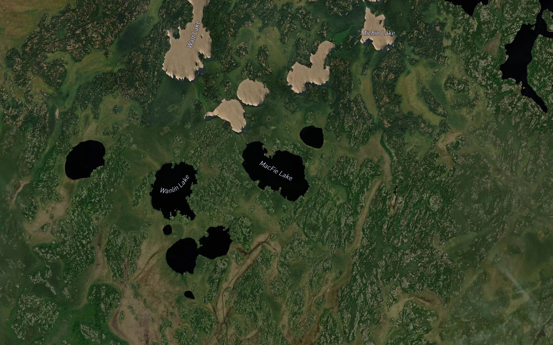 Satellite map of the MacFie Lake