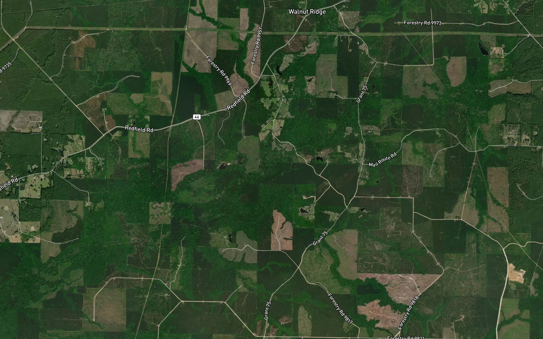 Satellite map of the Red Fork