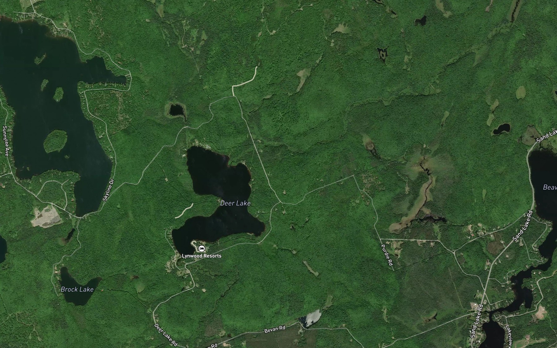 Satellite map of the Tank Lake Creek