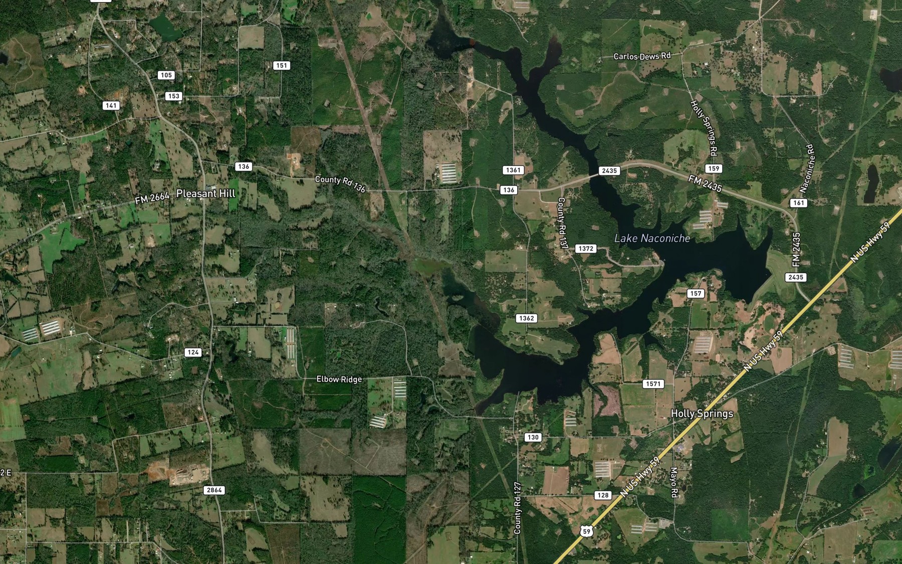Satellite map of the Cedar Branch