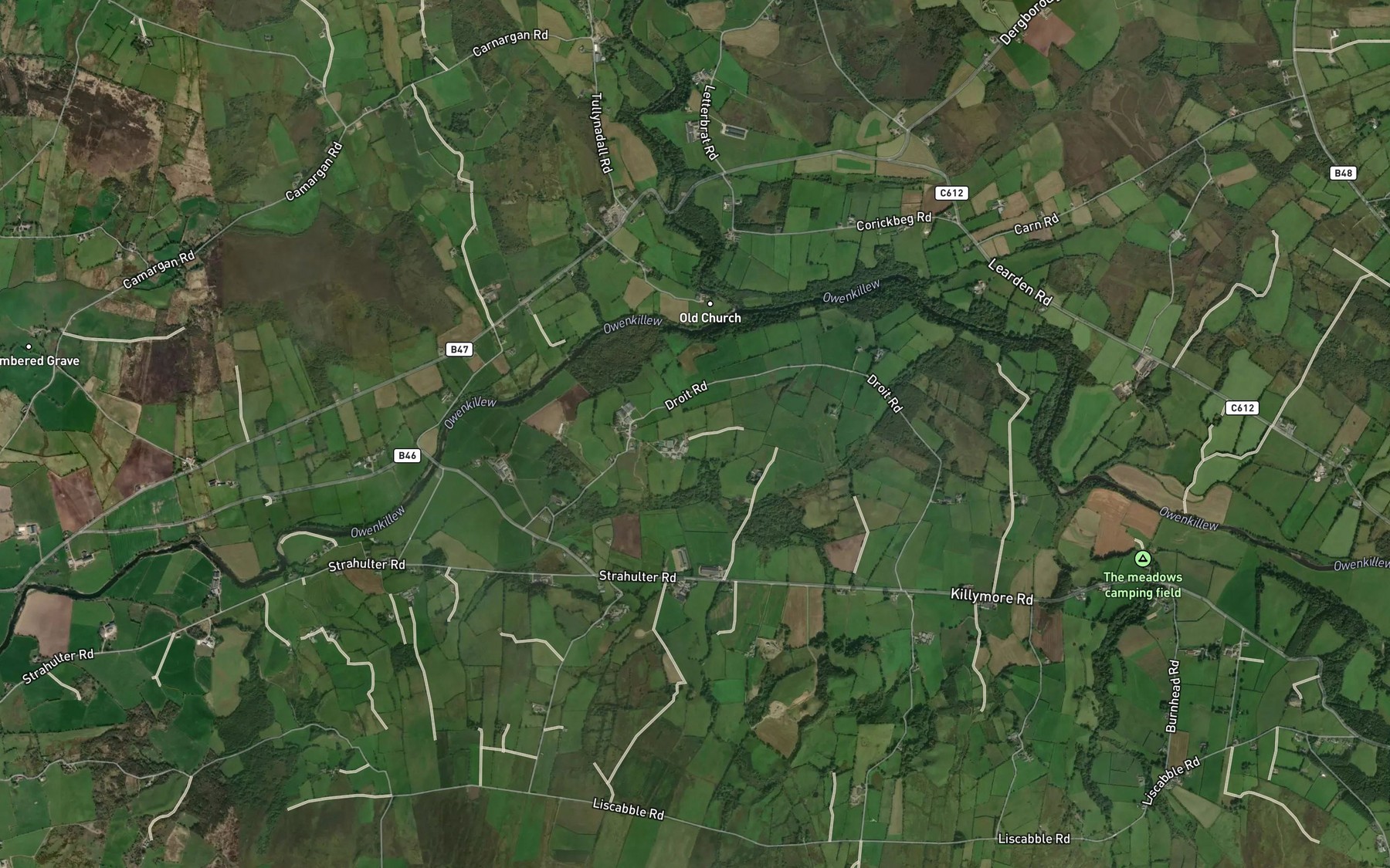 Satellite map of the Owenkillew River