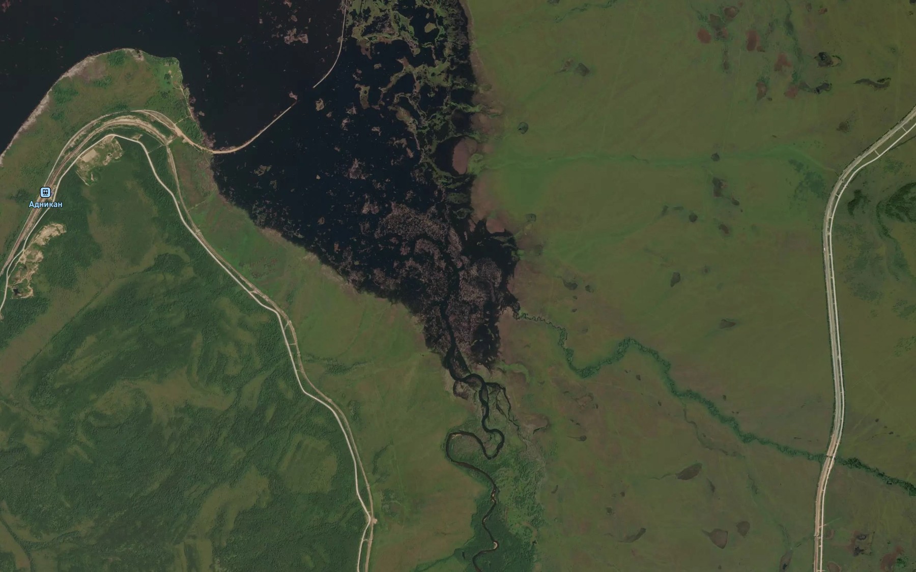 Satellite map of the Yuzhnaya El'ga