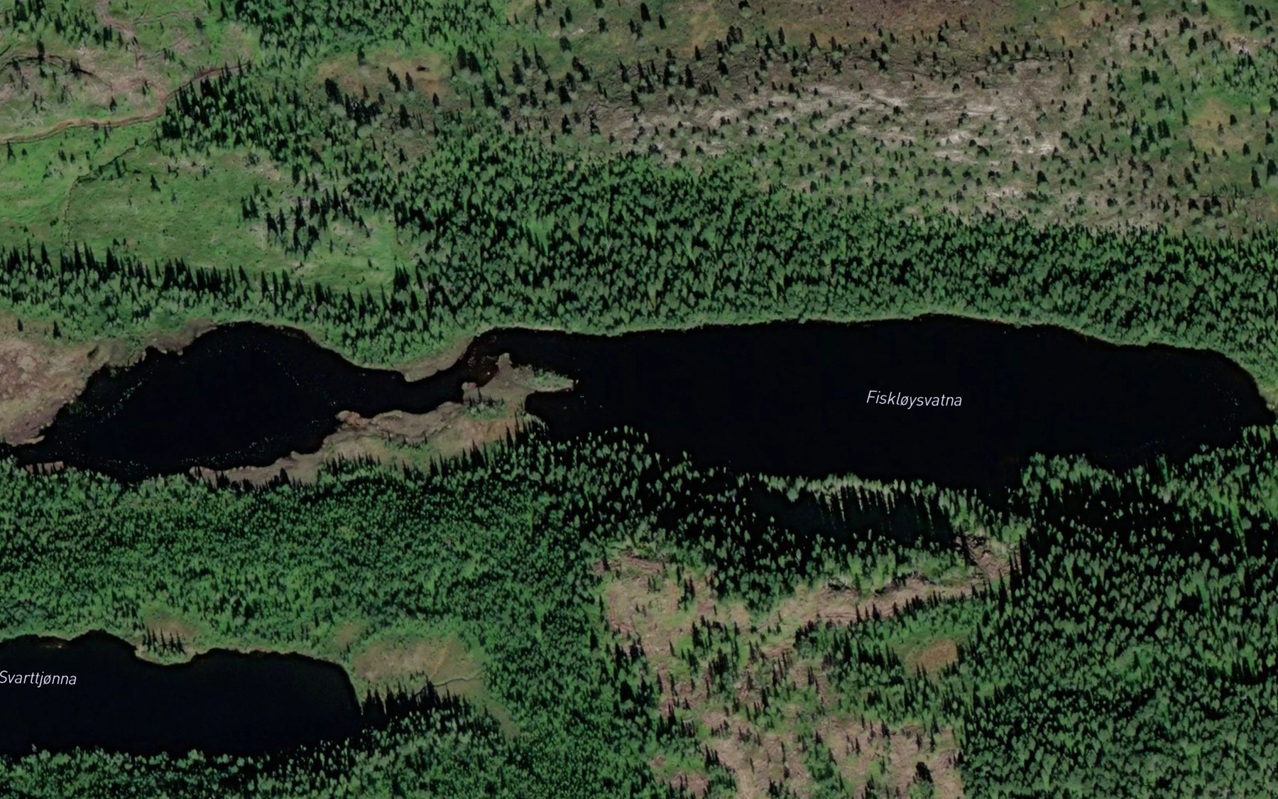 Satellite map of the Fiskloysvatna