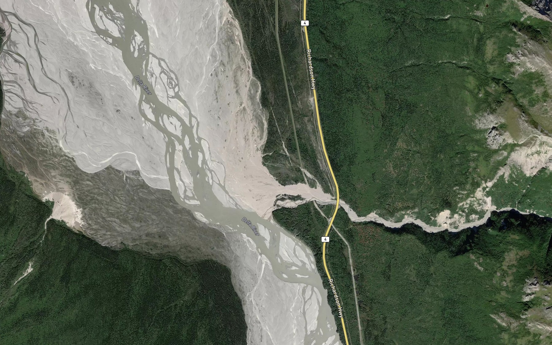 Satellite map of the Darling Creek