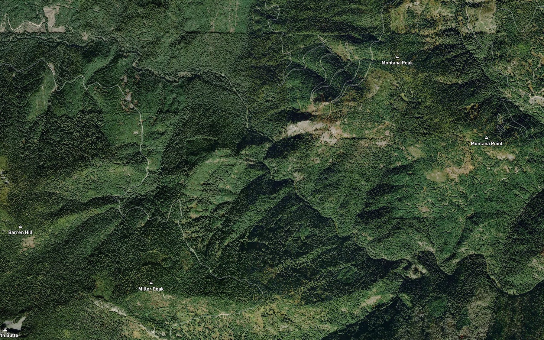 Satellite map of the Durham Creek
