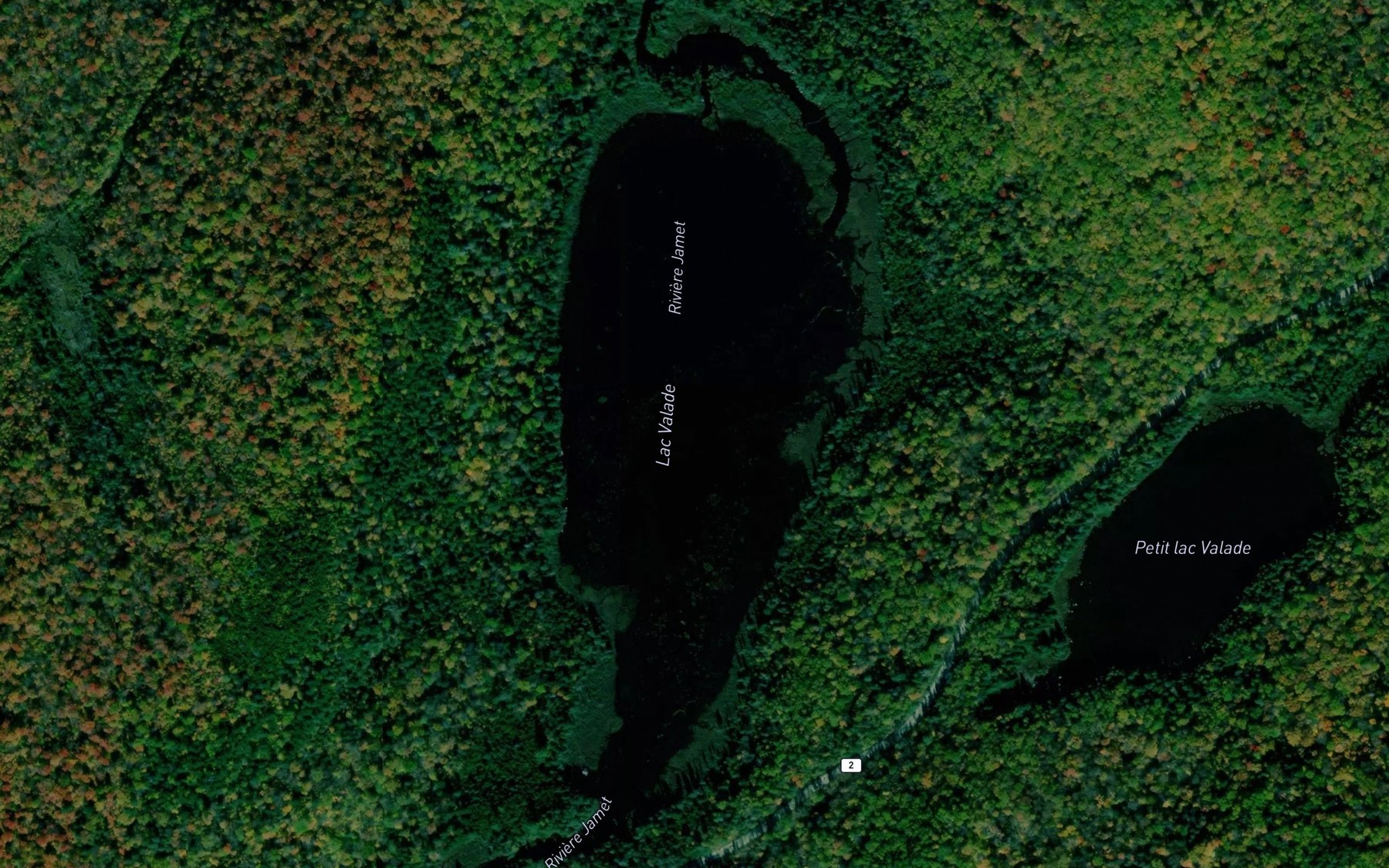 Satellite map of the Lac Valade