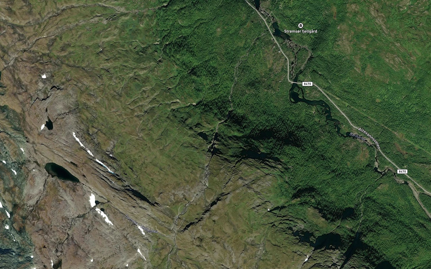 Satellite map of the Stallujakka