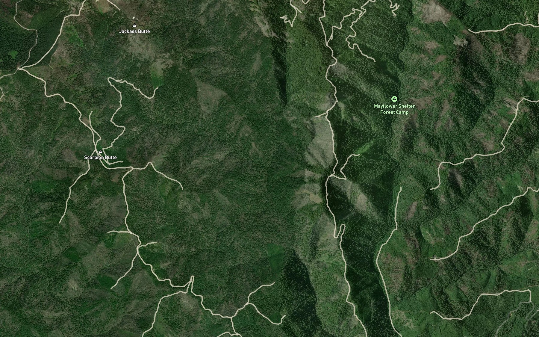 Satellite map of the Saint Peter Creek