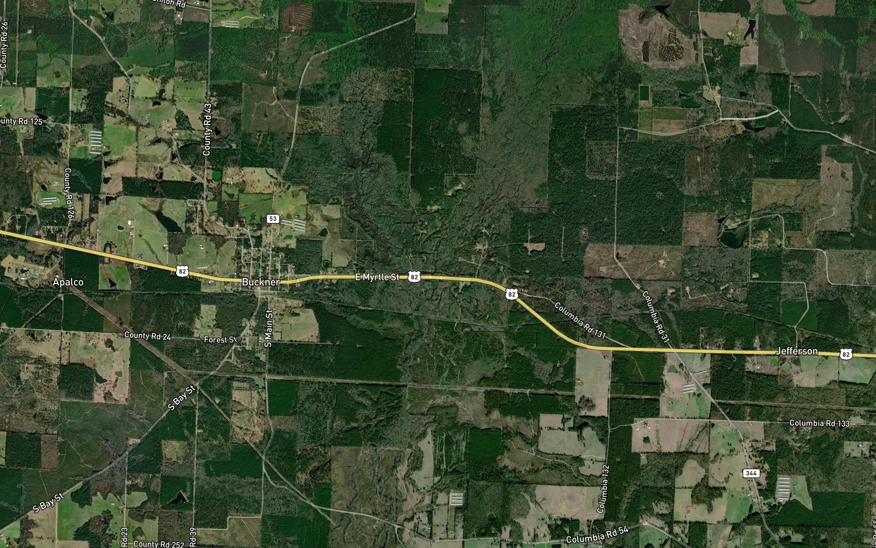 Satellite map of the Clear Creek