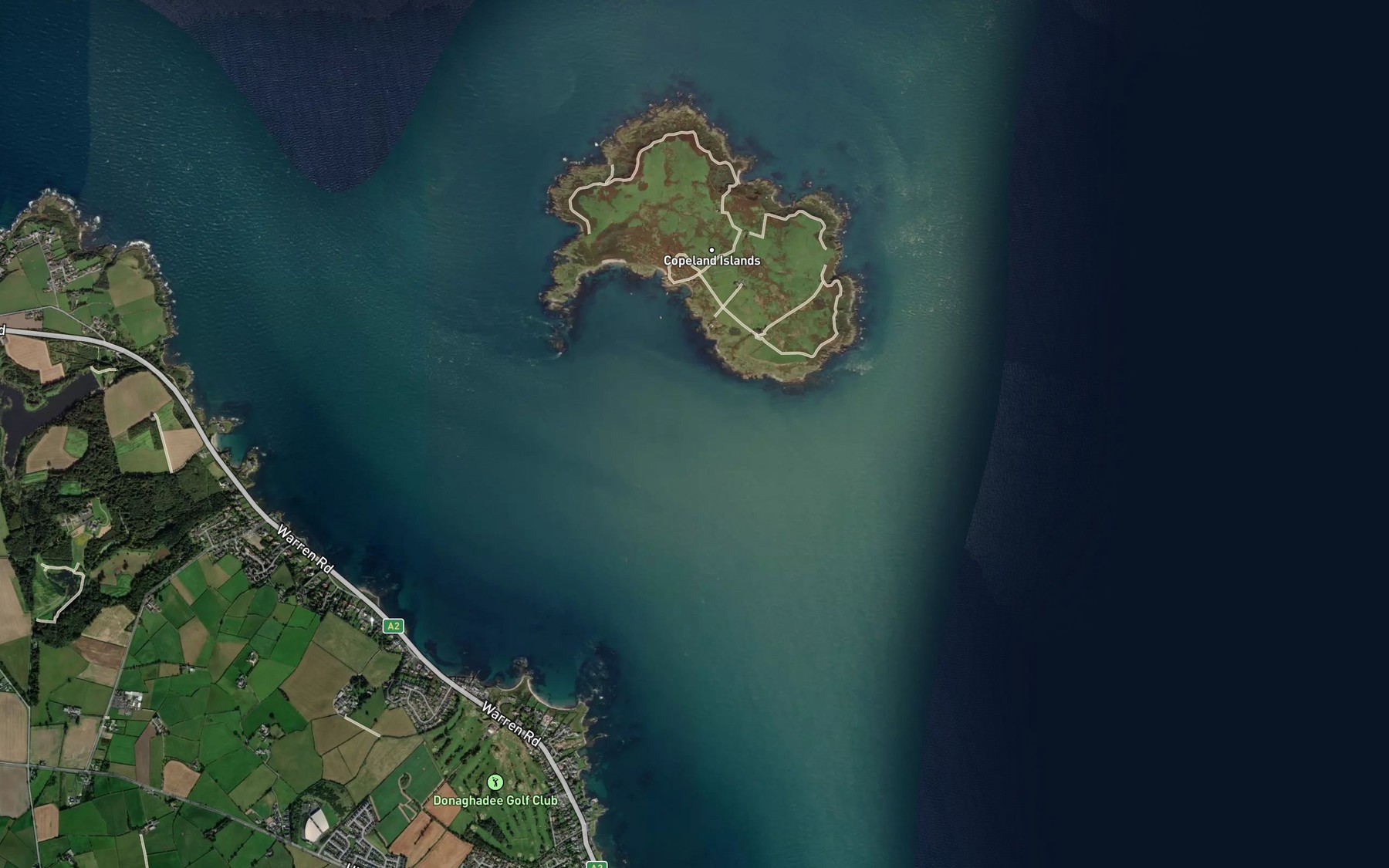 Satellite map of the Donaghadee Sound