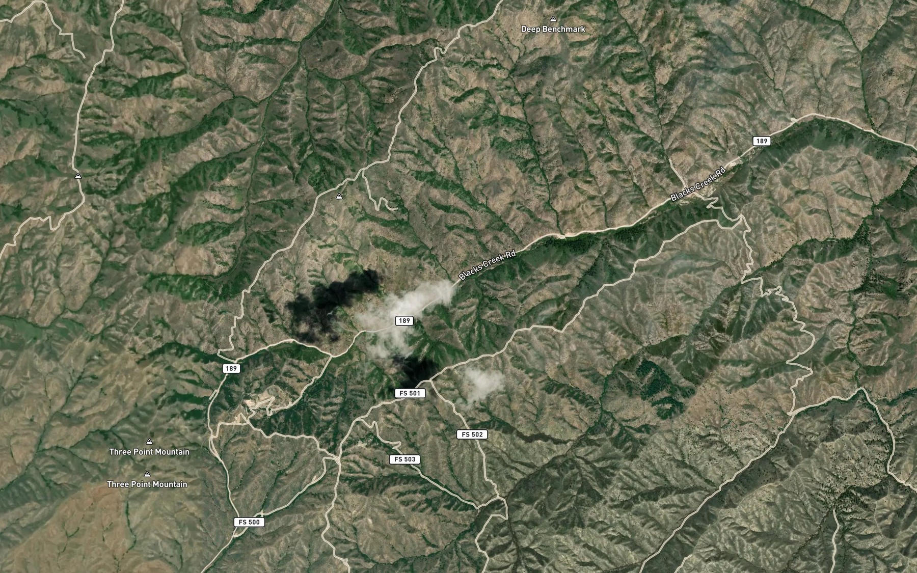 Satellite map of the Station Creek