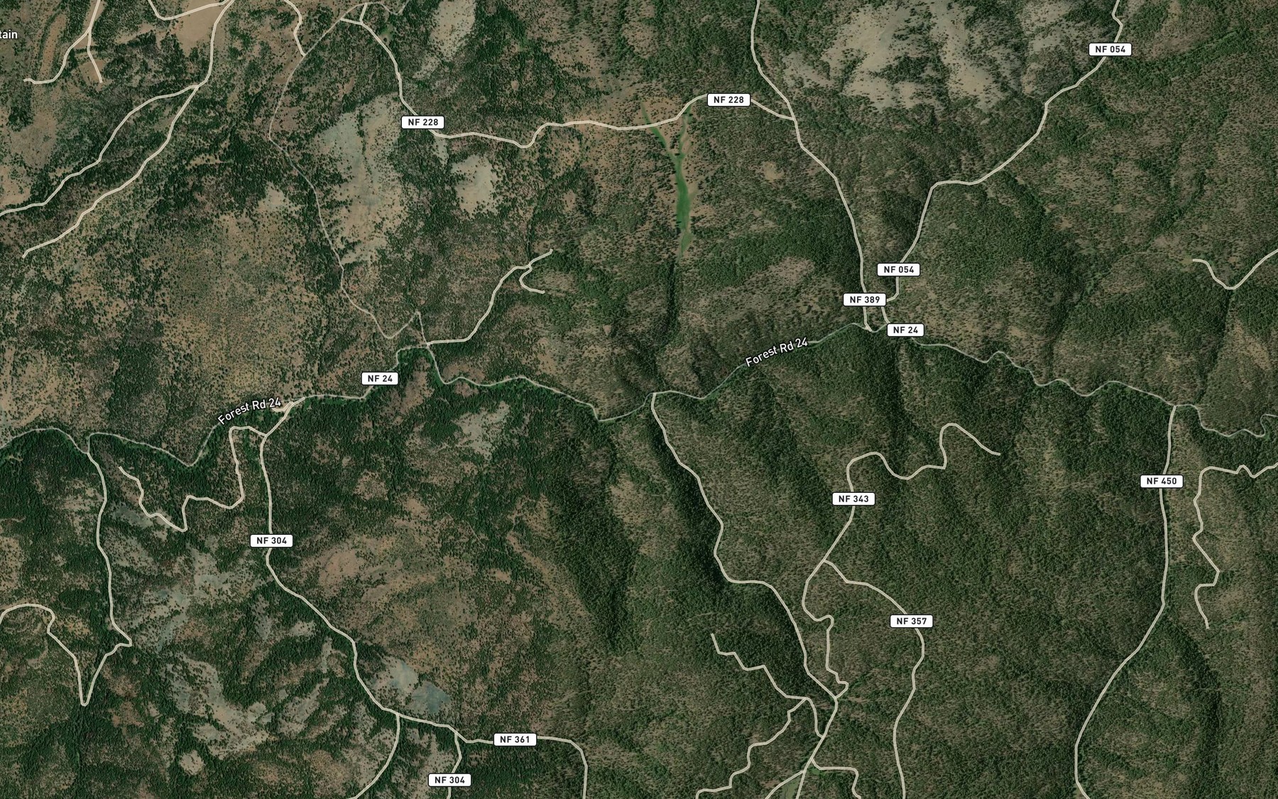 Satellite map of the Antelope Creek