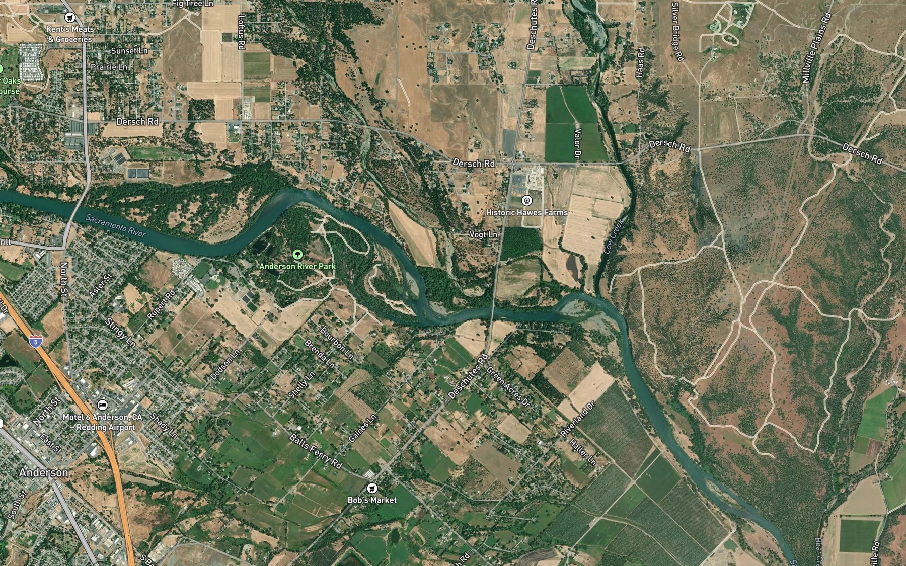 Satellite map of the Stillwater Creek