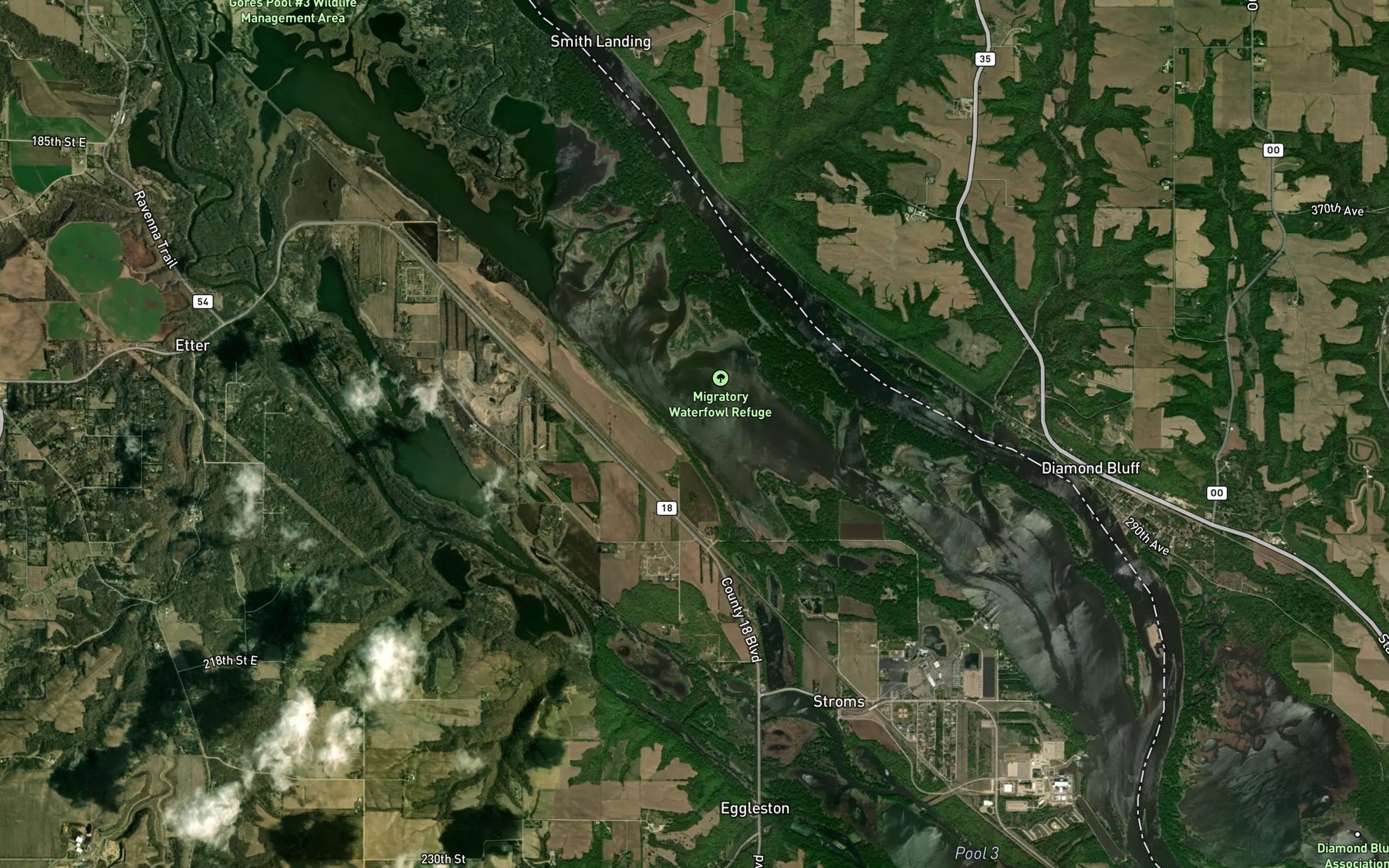 Satellite map of the Twin Lakes