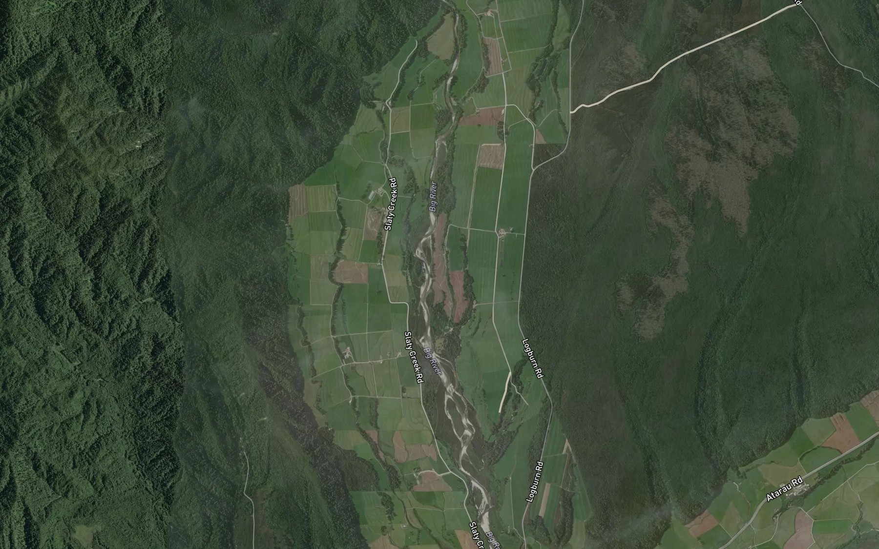 Satellite map of the Big River
