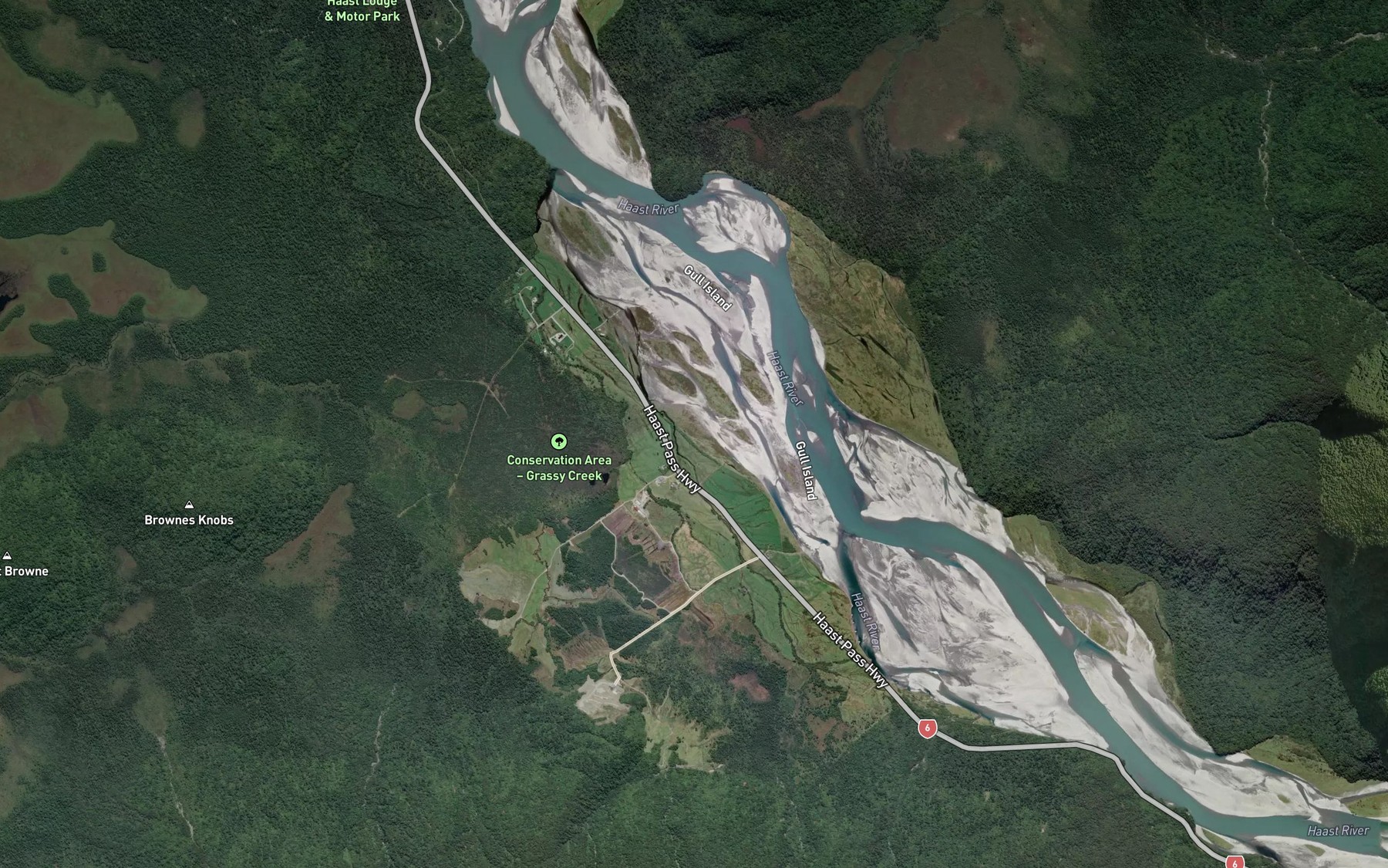Satellite map of the Snapshot Creek