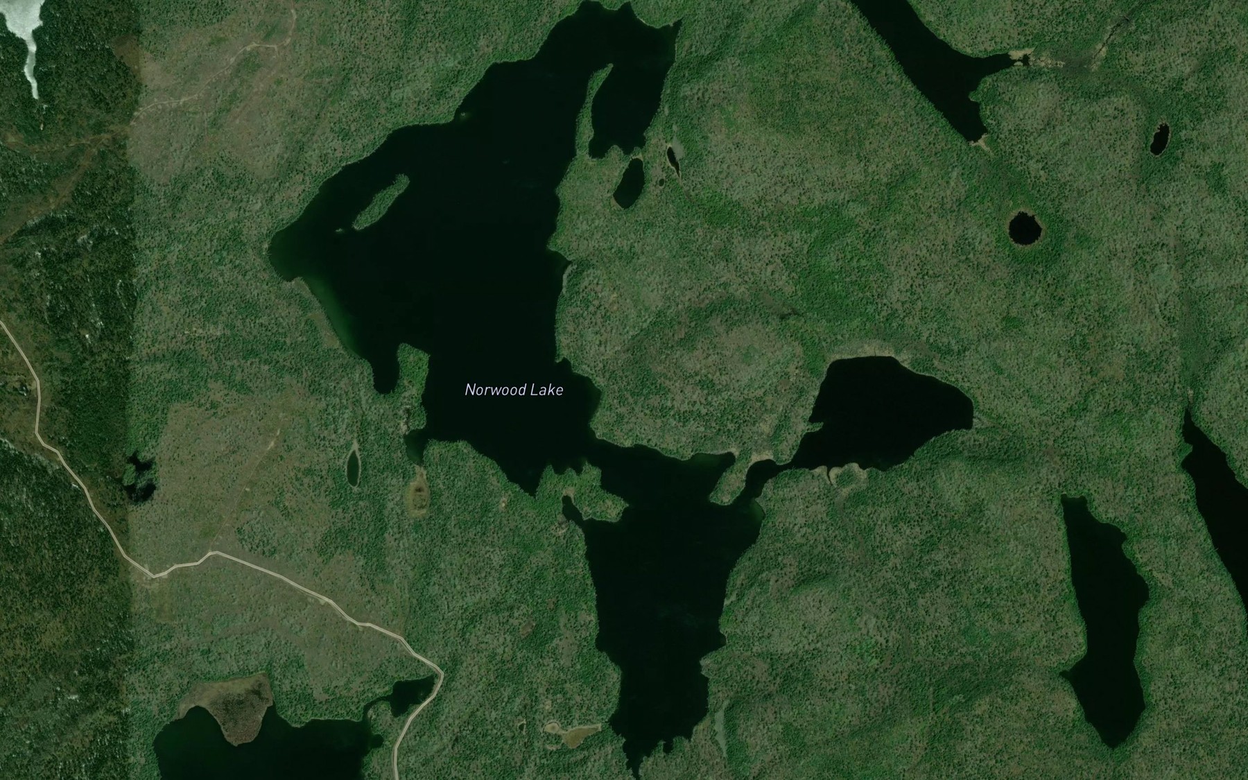 Satellite map of the Norwood Lake