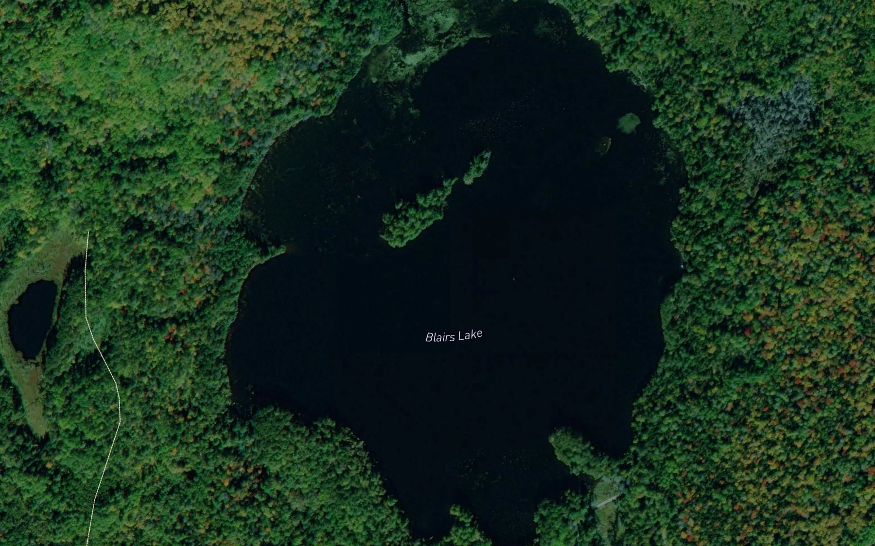 Satellite map of the Blairs Lake