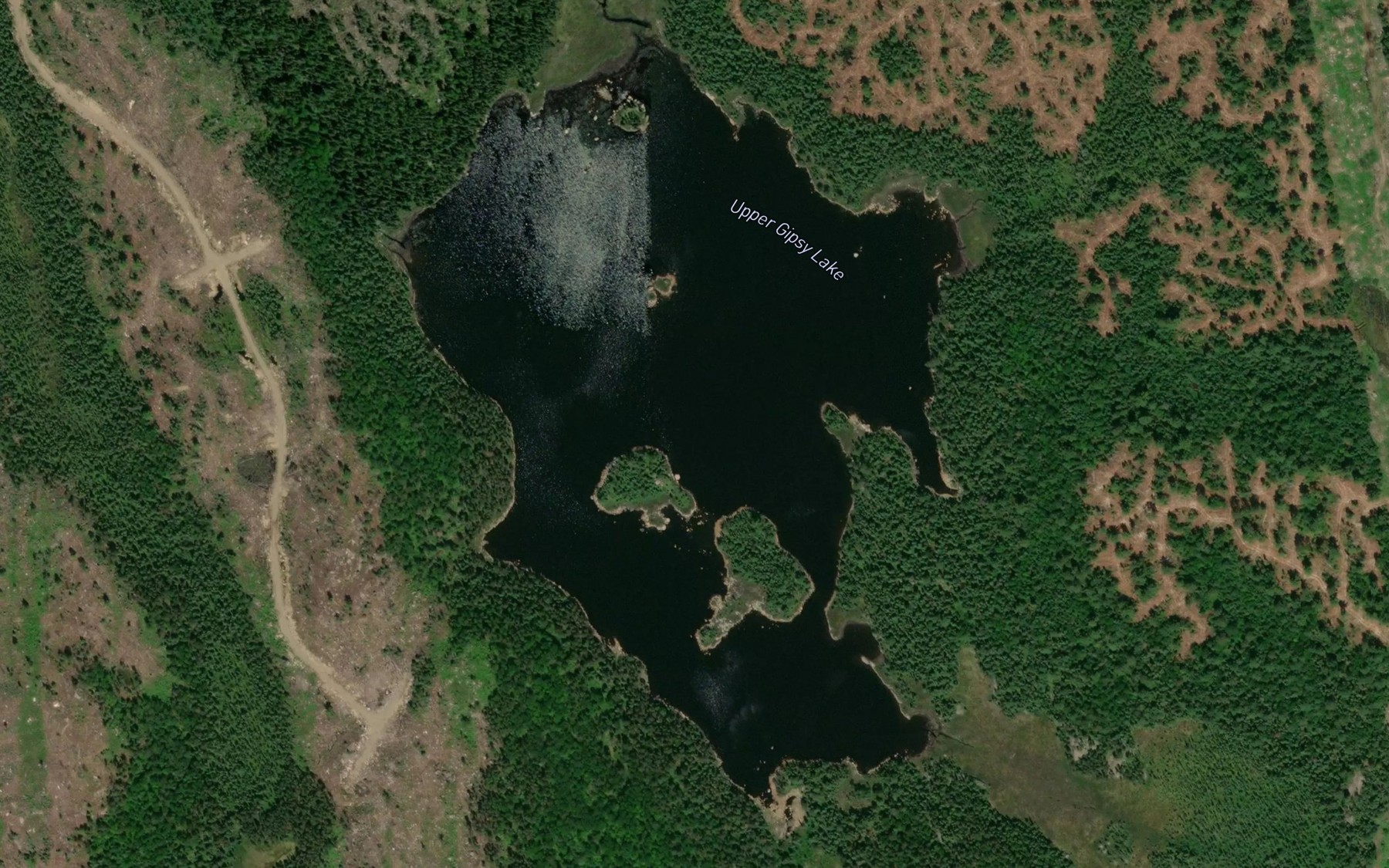 Satellite map of the Upper Gipsy Lake