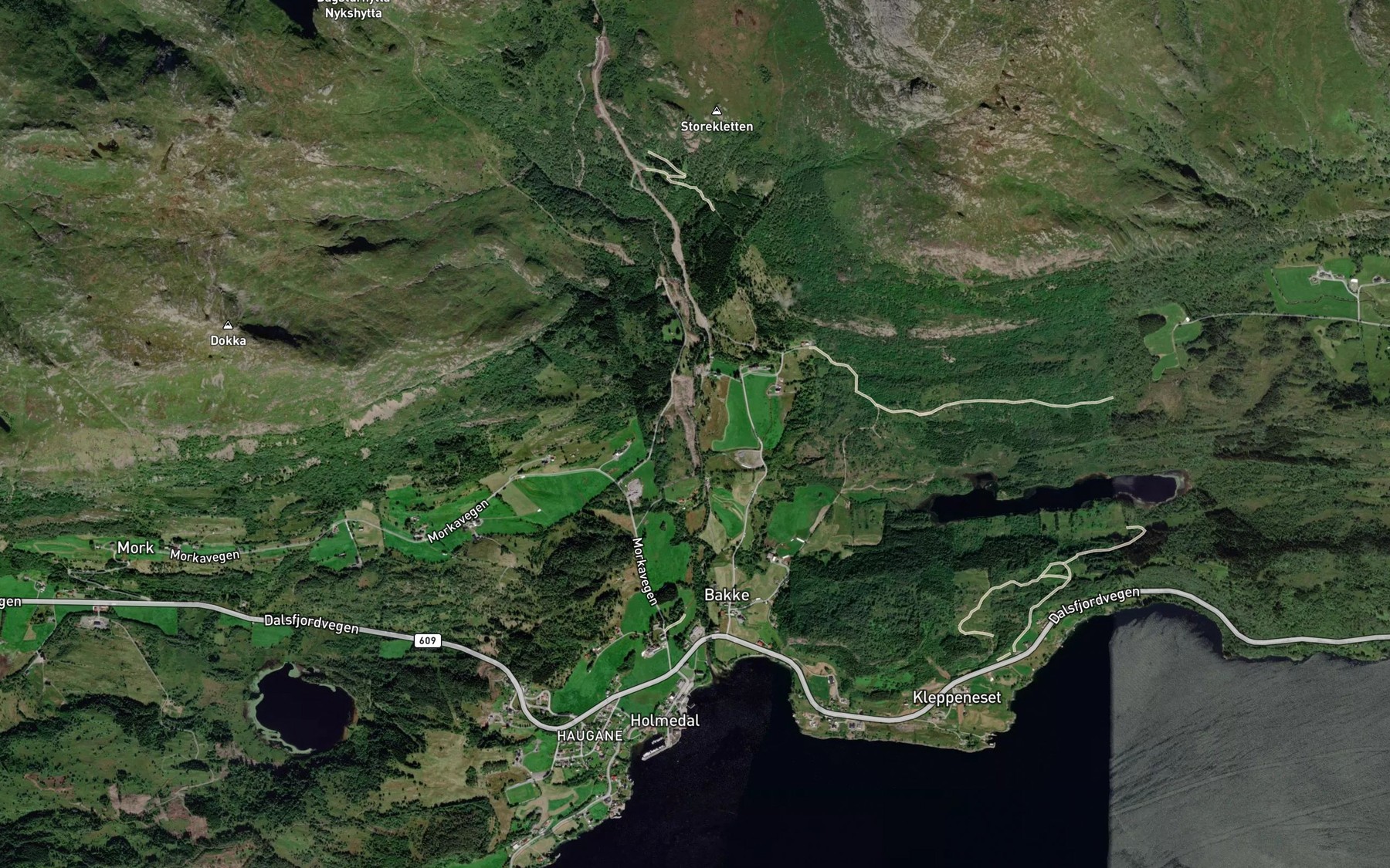 Satellite map of the Bakkelva