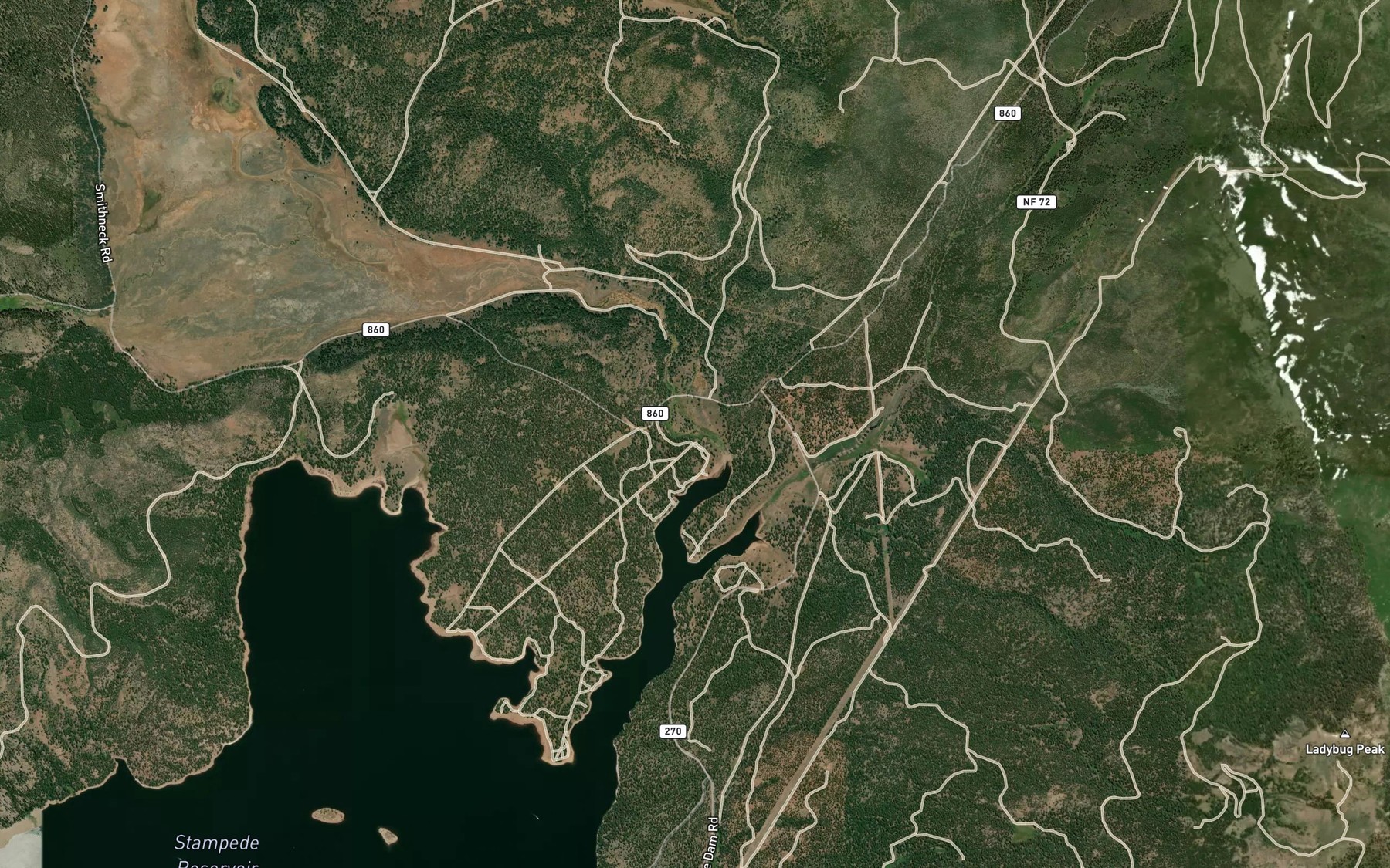Satellite map of the Merrill Creek
