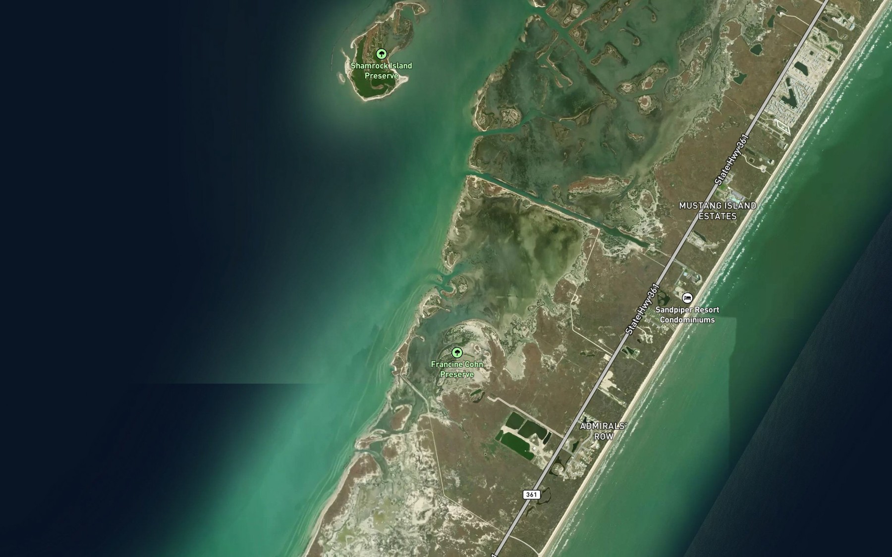 Satellite map of the Croaker Hole