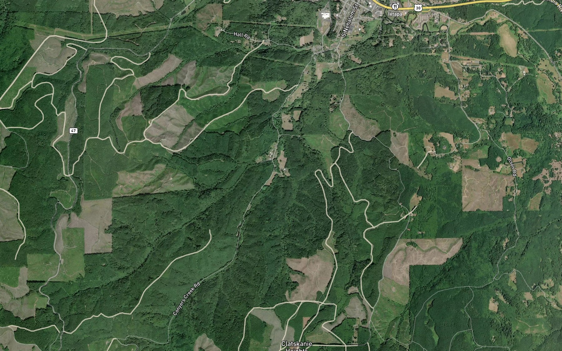 Satellite map of the East Creek