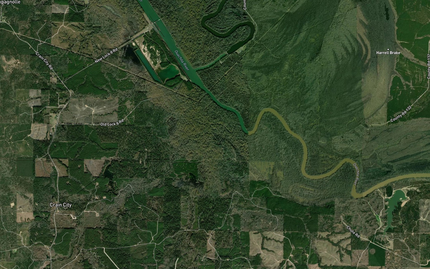Satellite map of the Cypress Creek