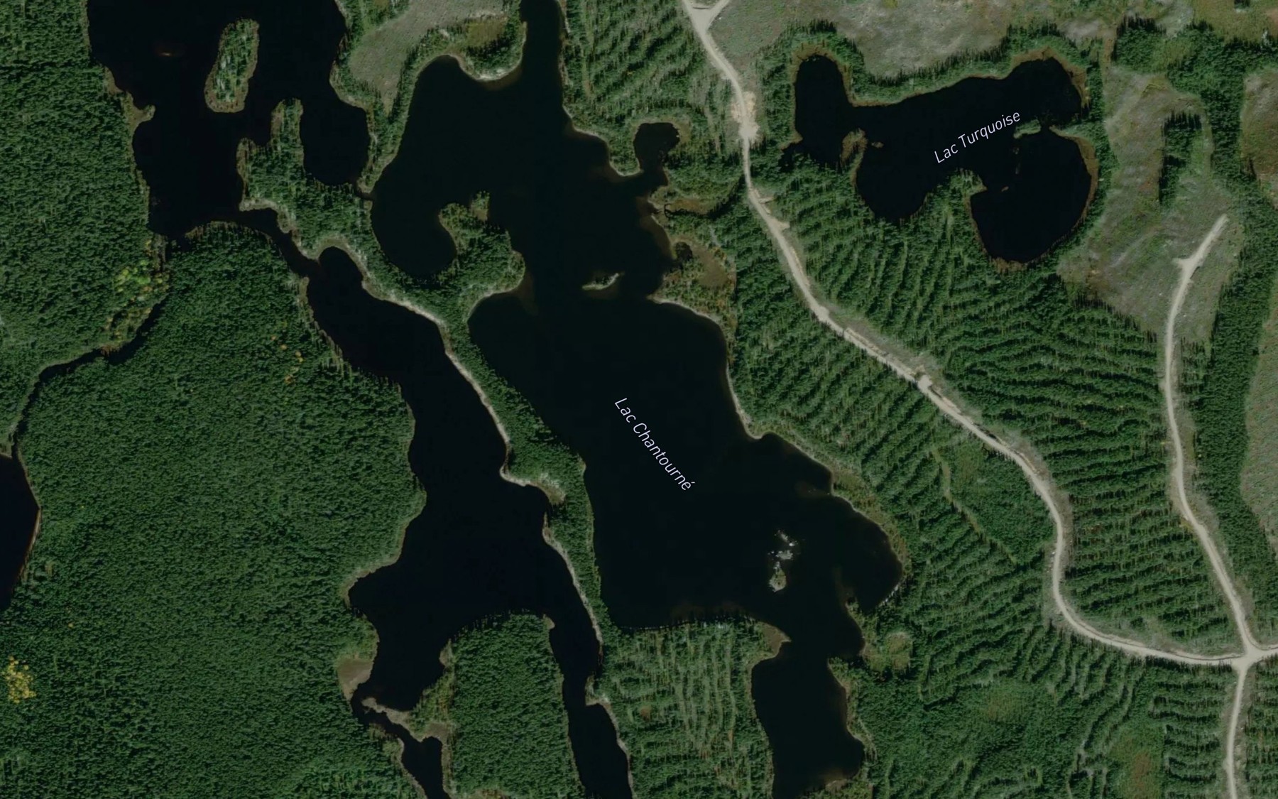 Satellite map of the Lac Chantourne