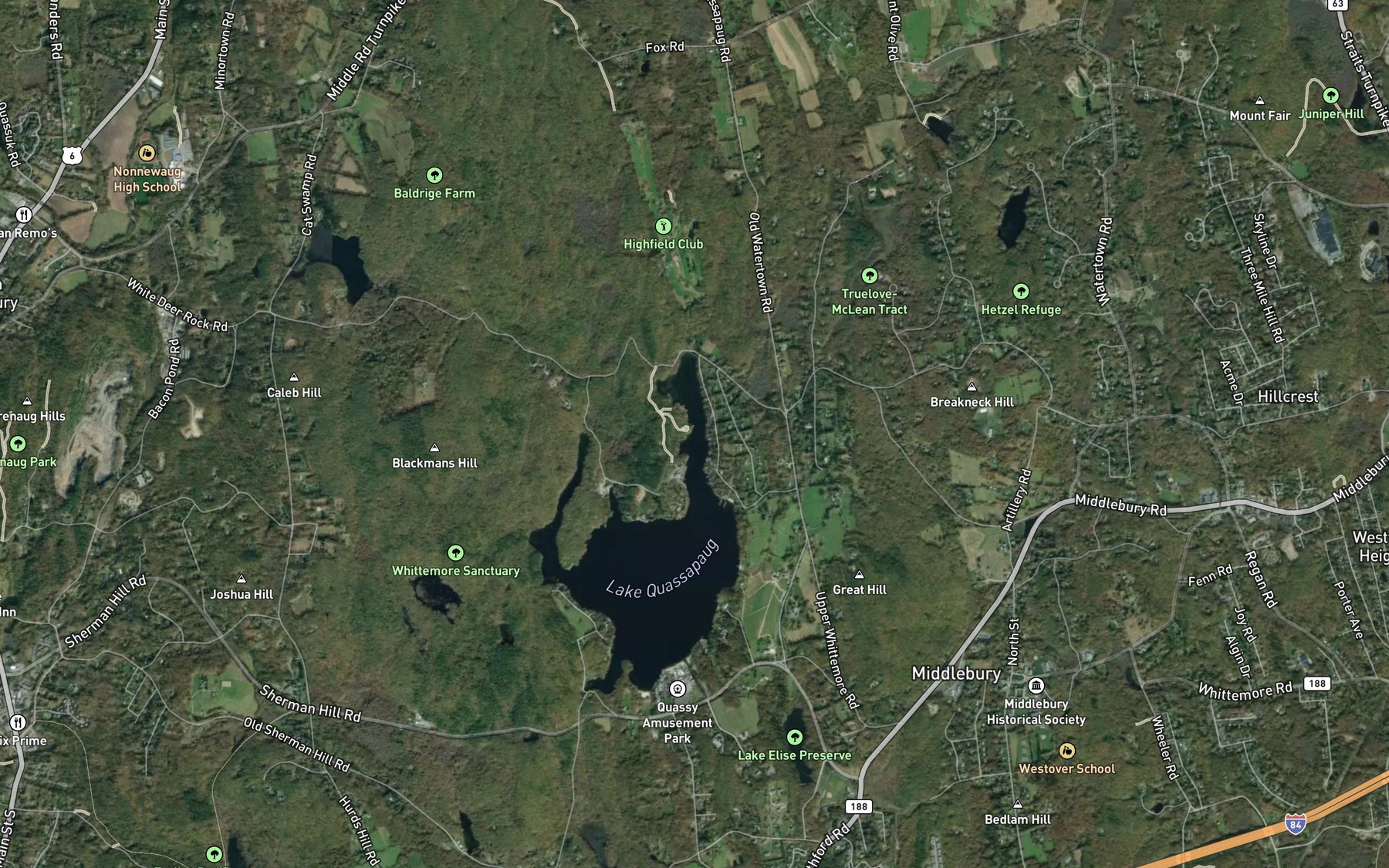 Satellite map of the Tylers Cove