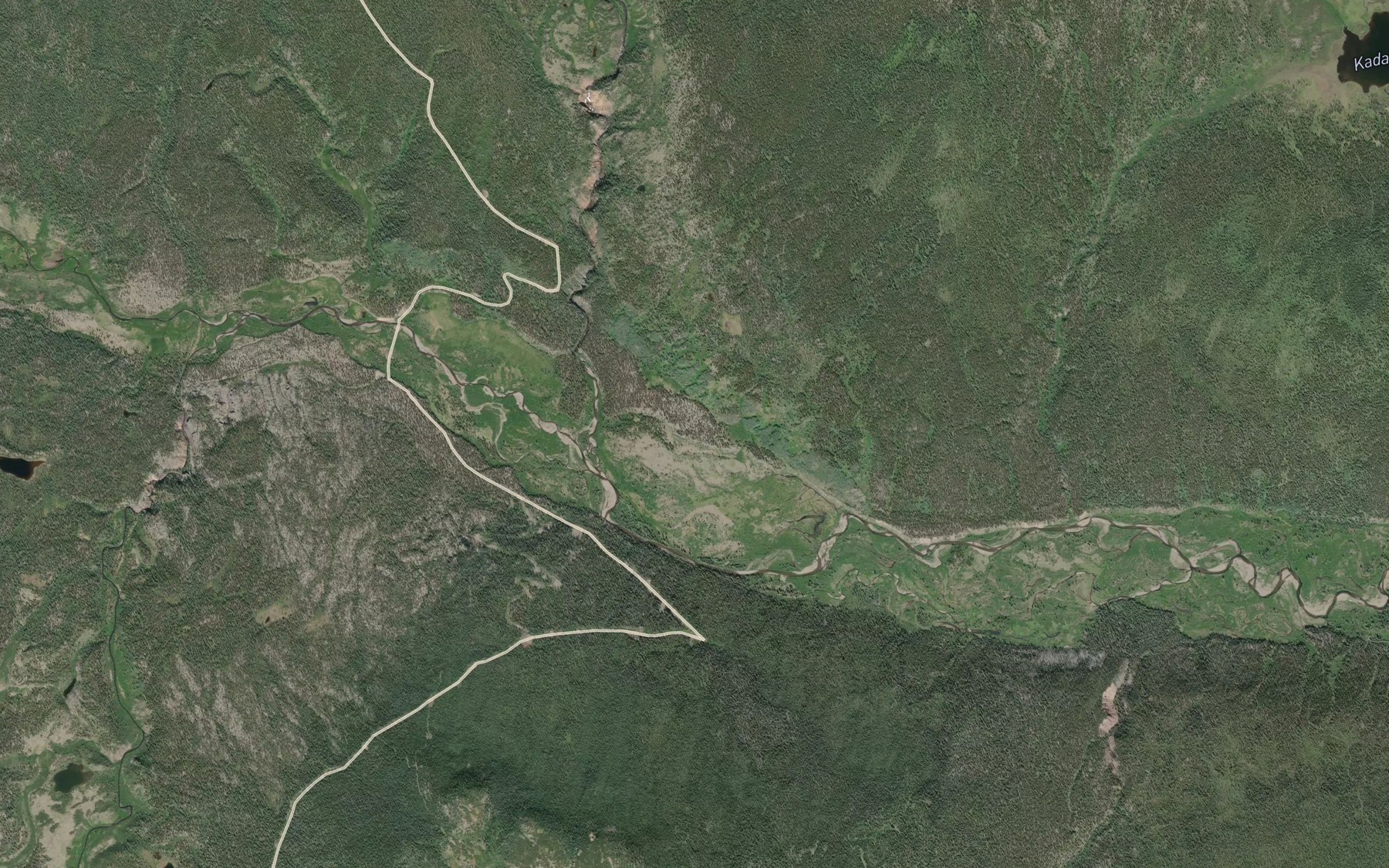 Satellite map of the Moosehorn Creek