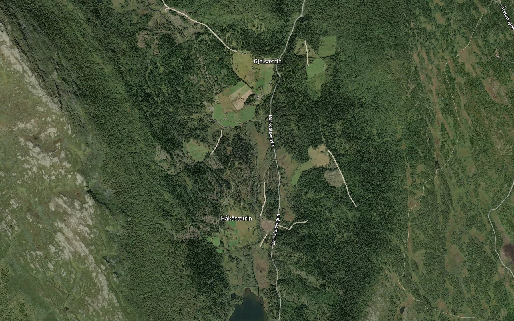 Satellite map of the Hakasaeterelva