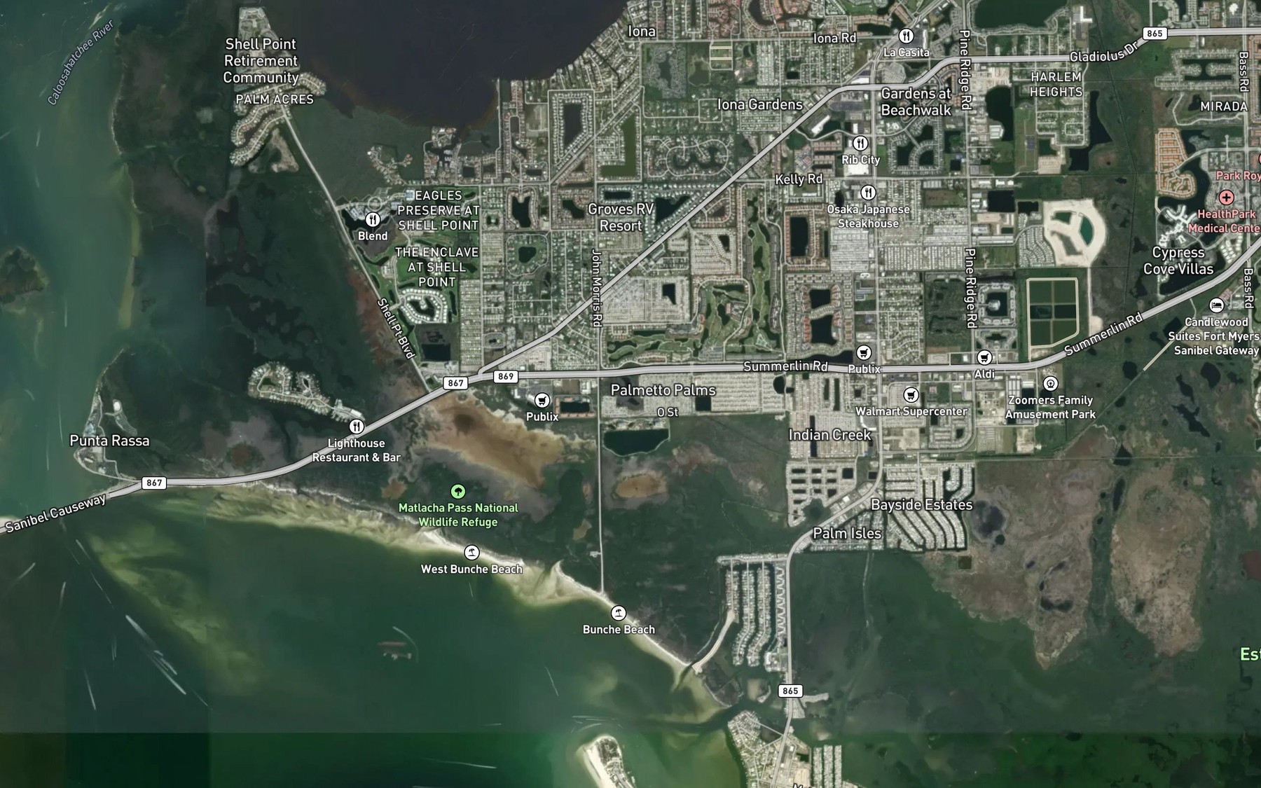 Satellite map of the Grassy Pond