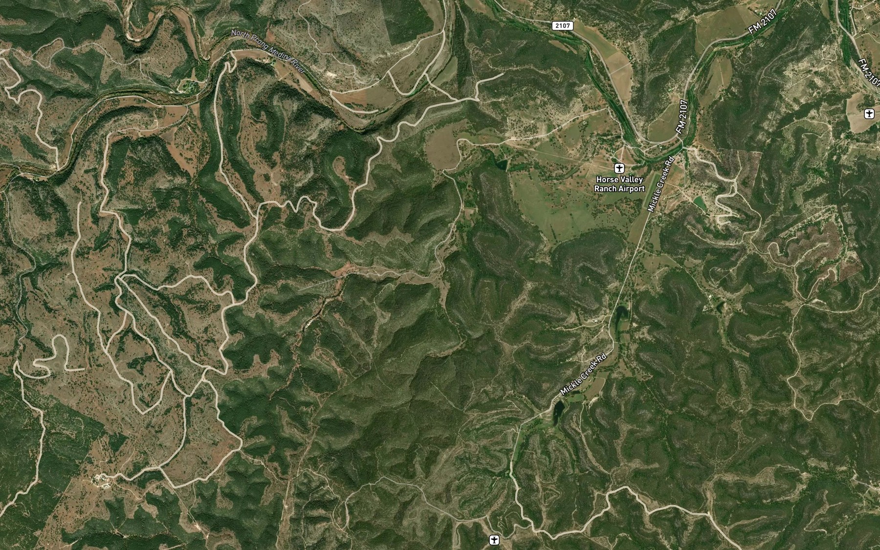 Satellite map of the Left Hand Horse Creek