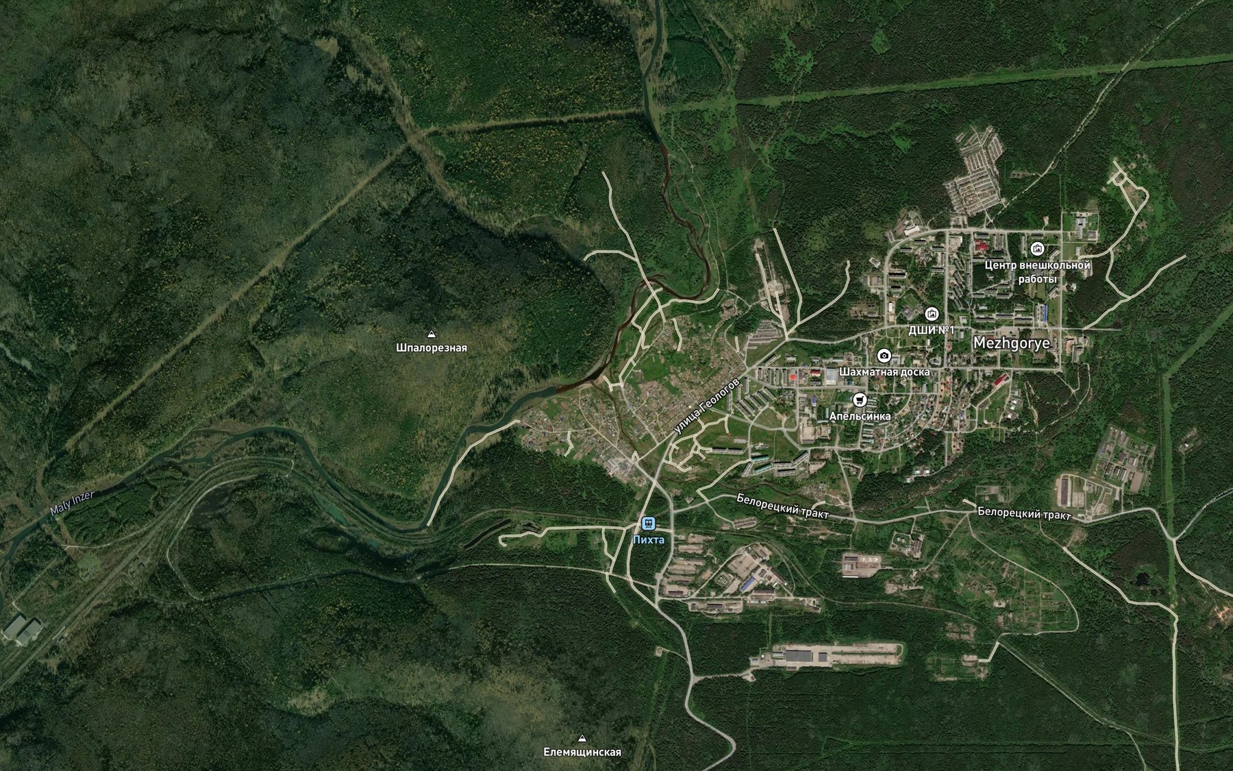 Satellite map of the Bol'shoy Kuz"elga