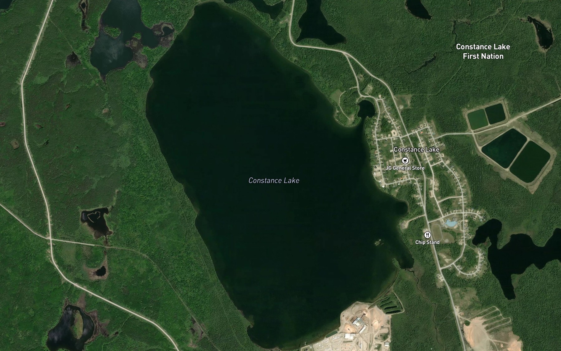 Satellite map of the Constance Lake