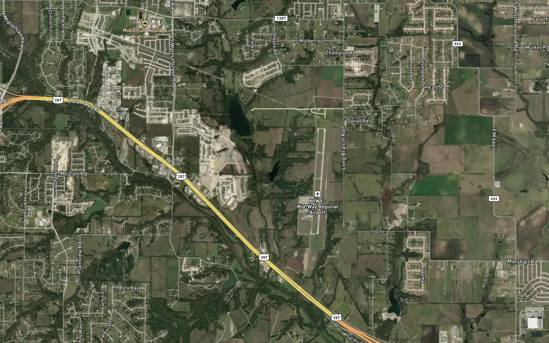 Satellite map of the Diamond J Ranch Lake Number 2