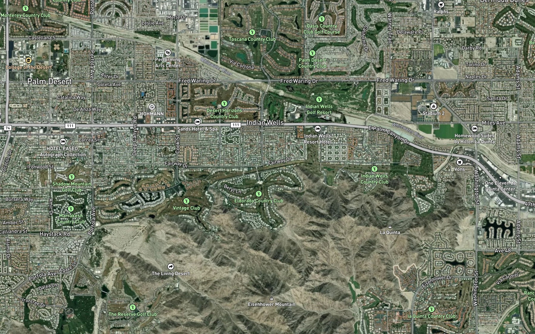 Satellite map of the Deep Canyon Stormwater Channel