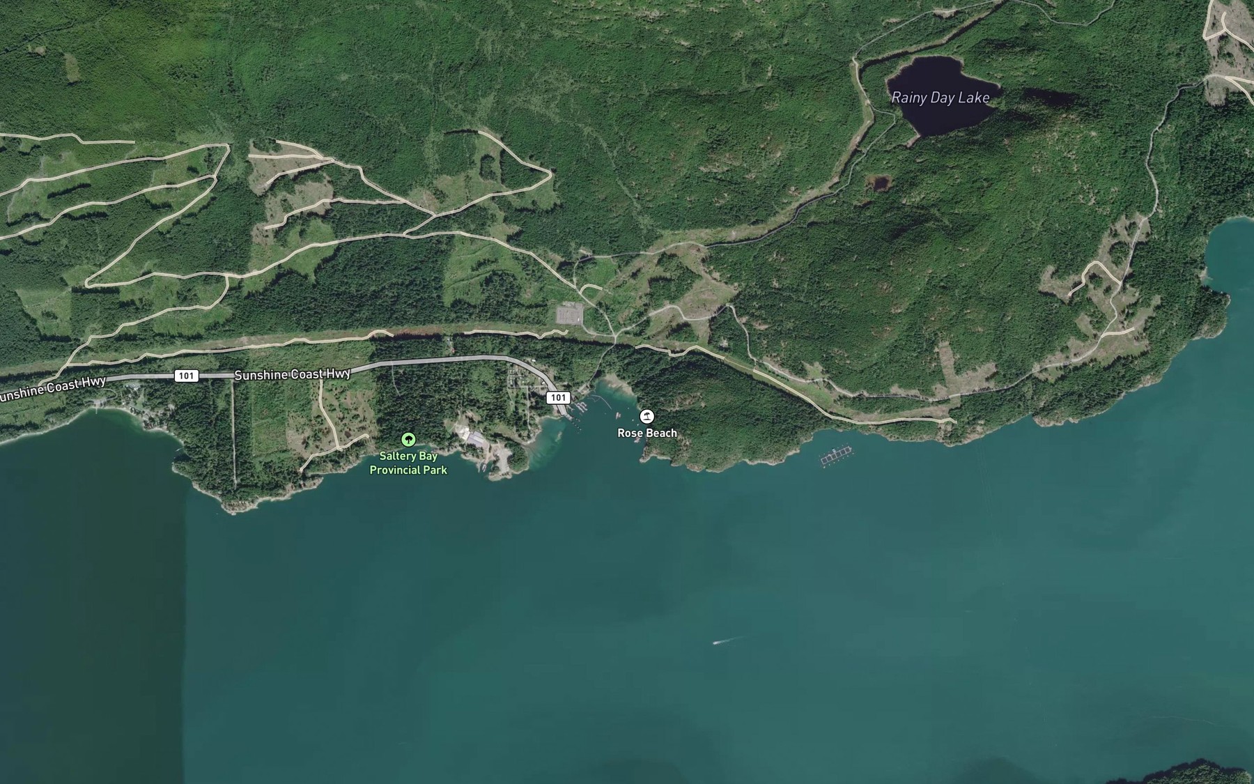 Satellite map of the Saltery Creek
