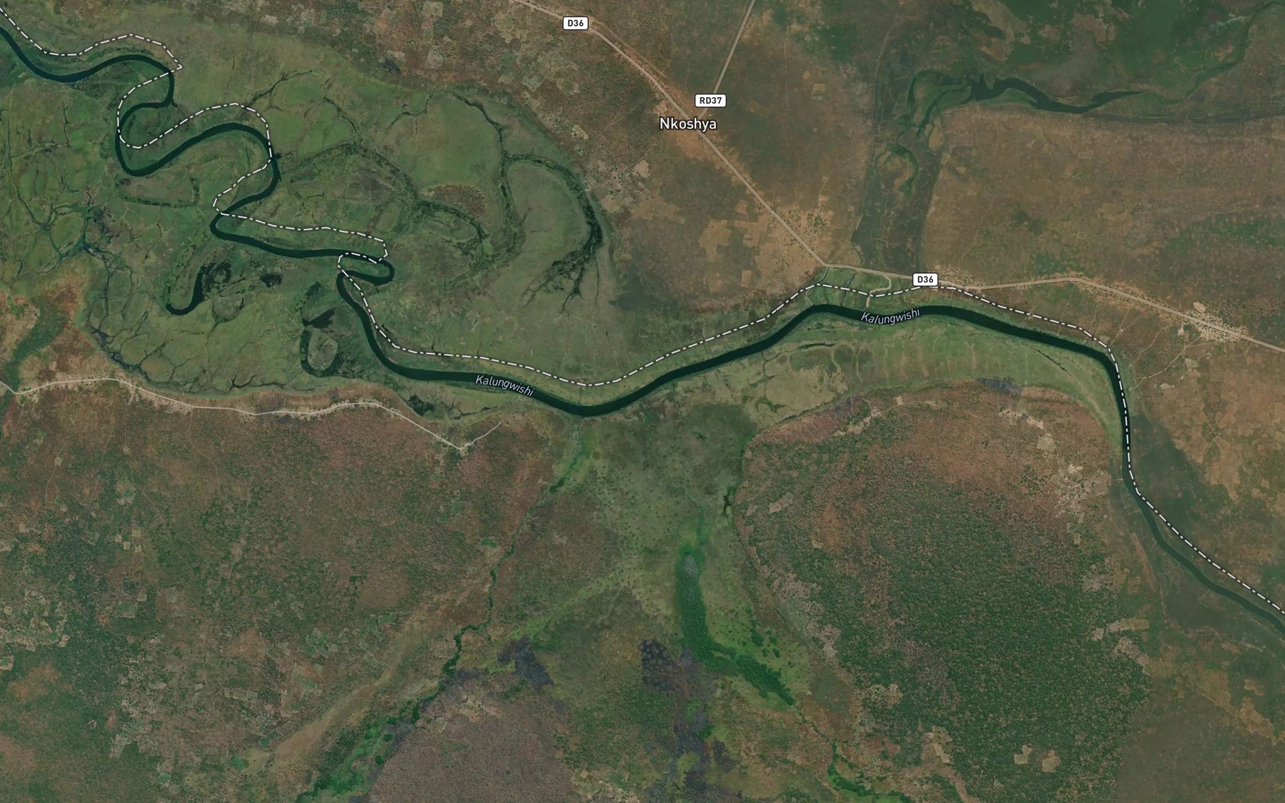 Satellite map of the Mwinshi