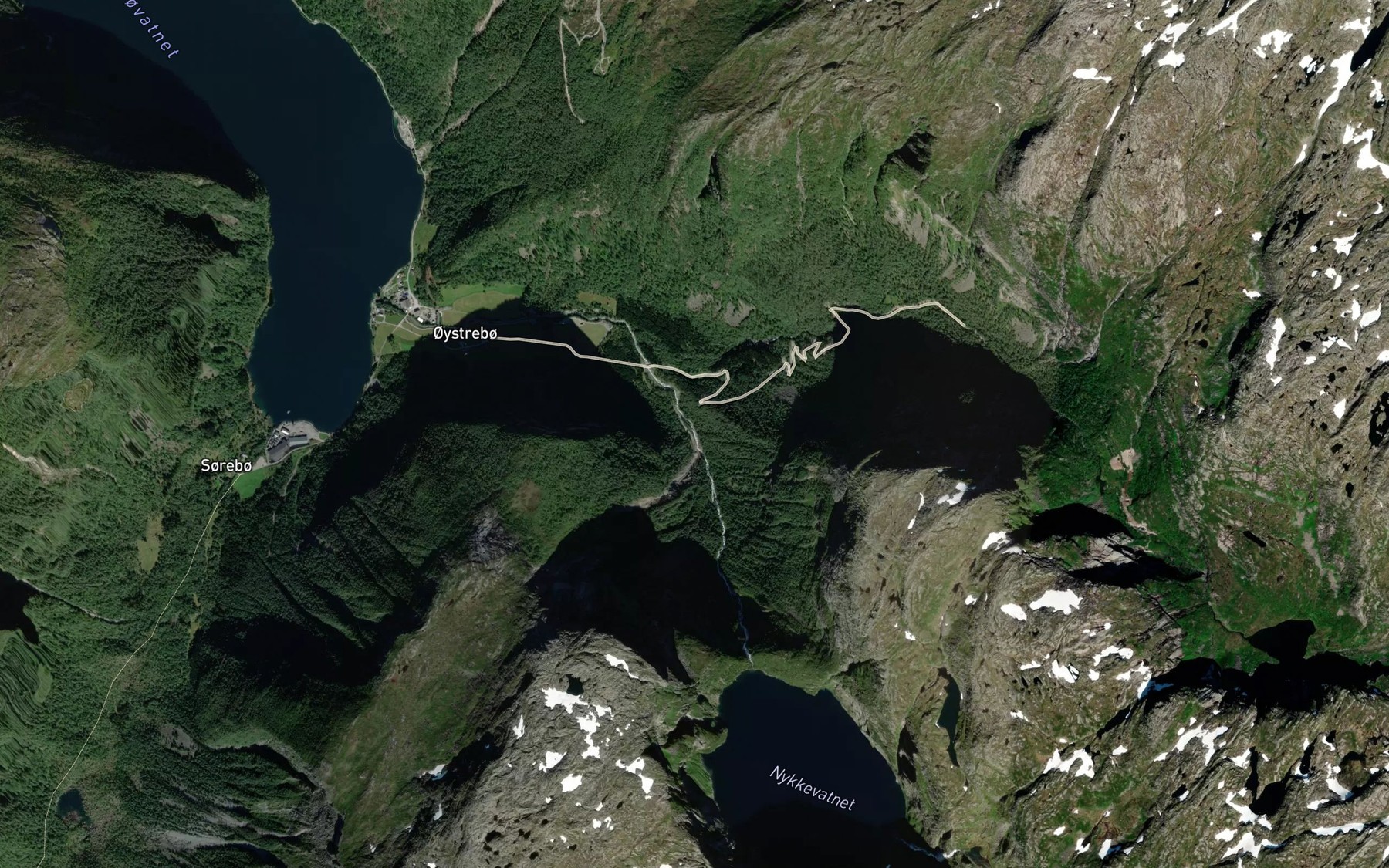 Satellite map of the Nykkelva