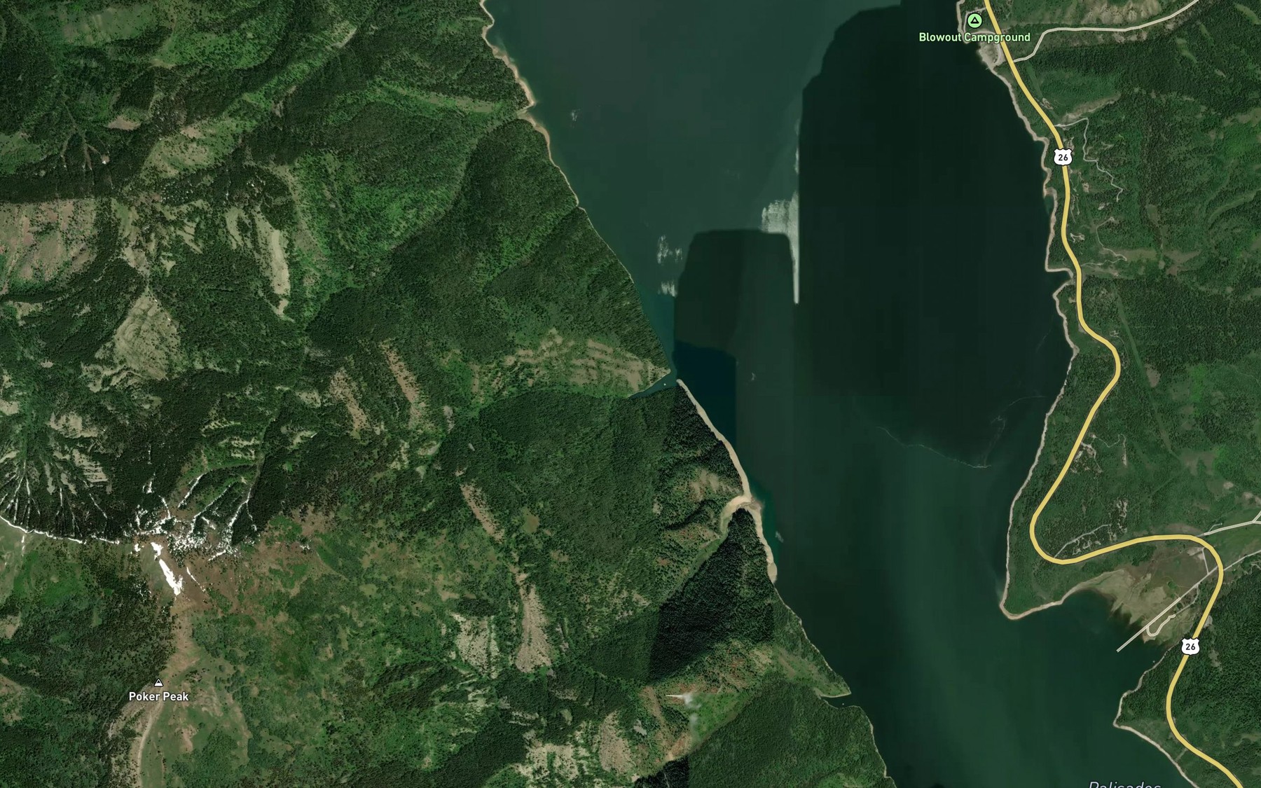 Satellite map of the Edwards Creek