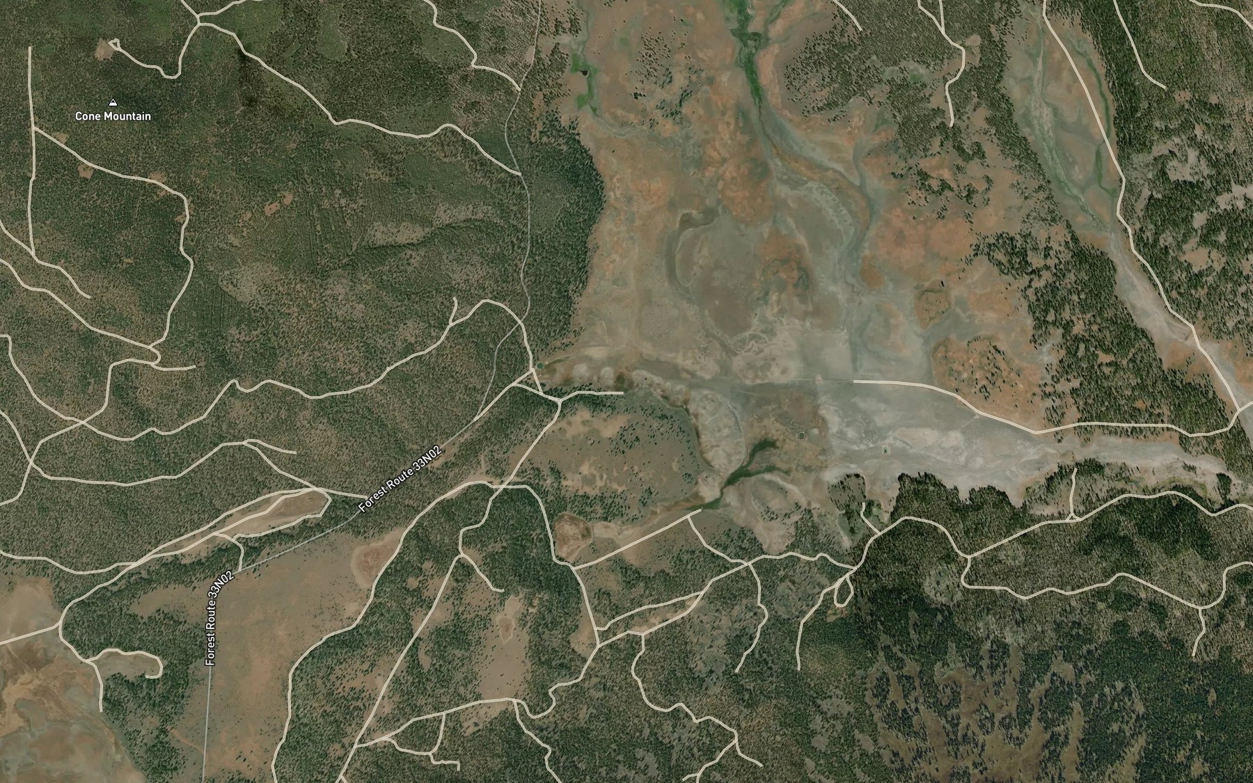 Satellite map of the Cone Spring