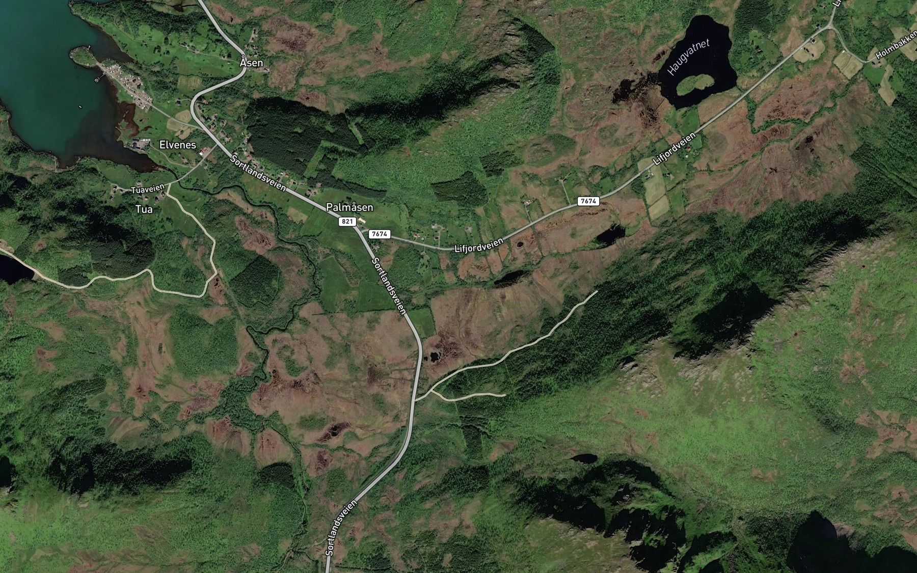 Satellite map of the Tverrelva
