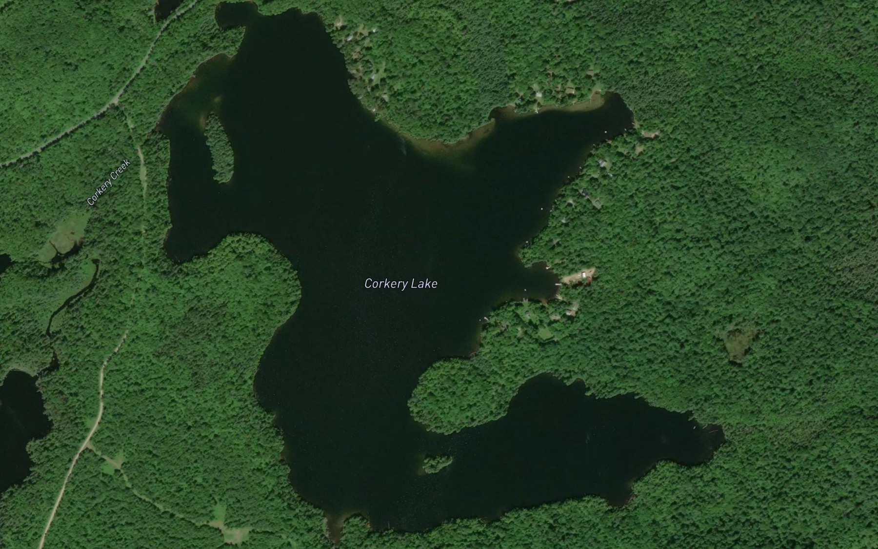 Satellite map of the Corkery Lake