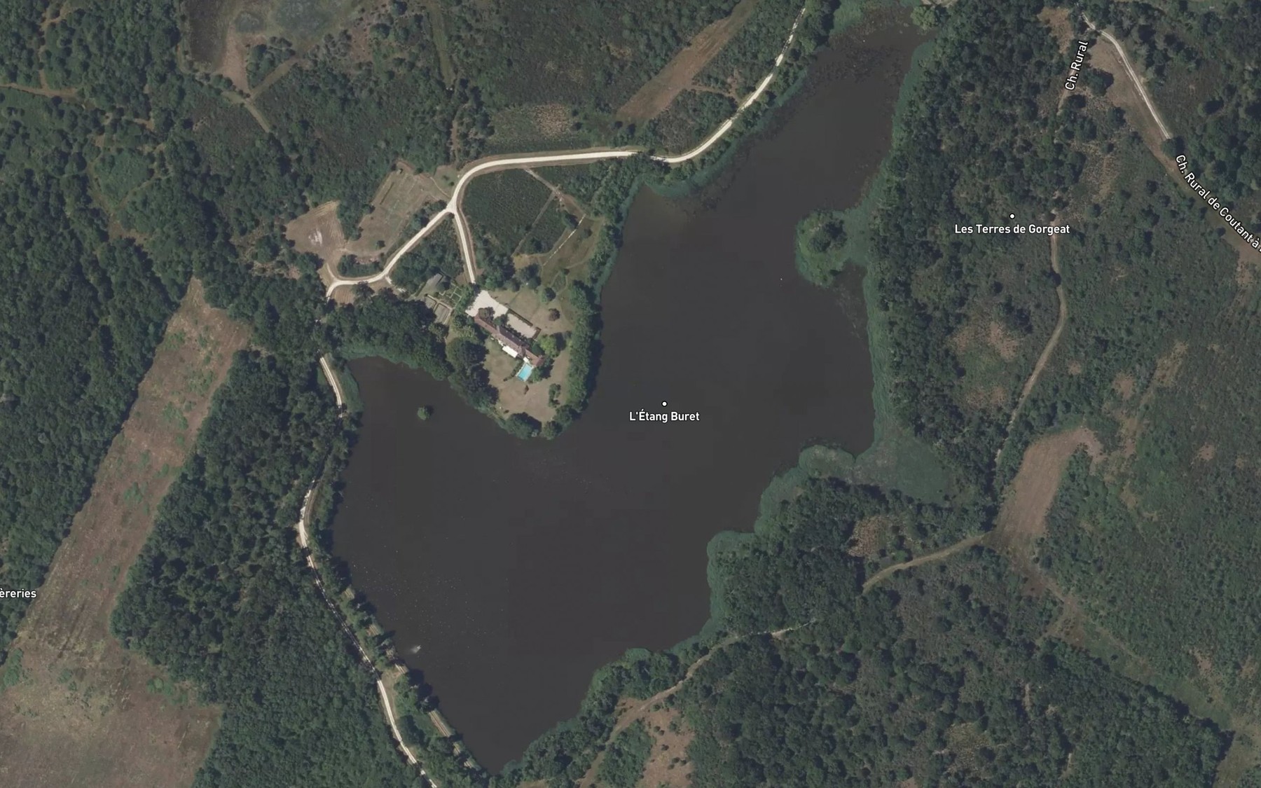 Satellite map of the Etang Buret