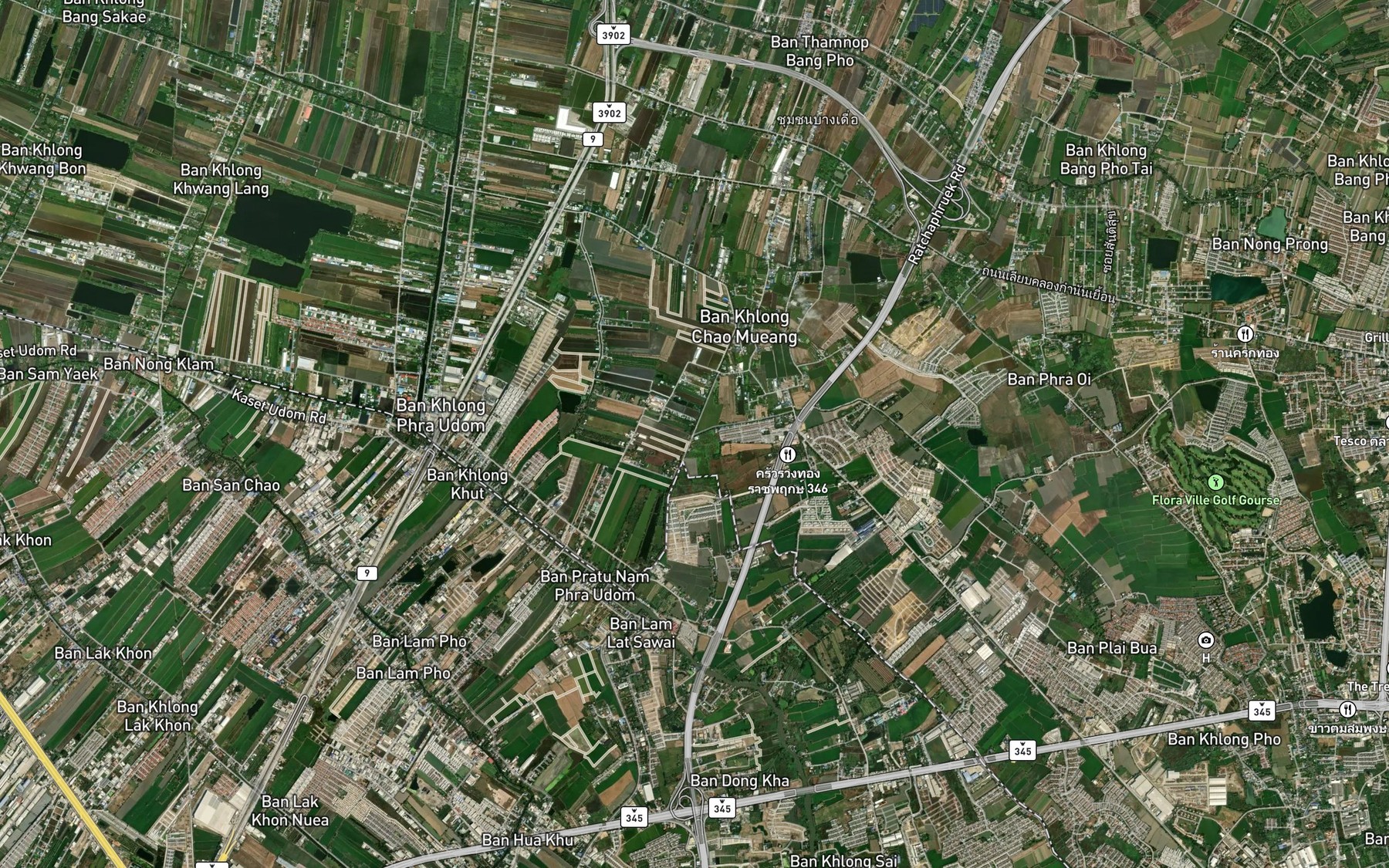 Satellite map of the Khlong Nuan Nit
